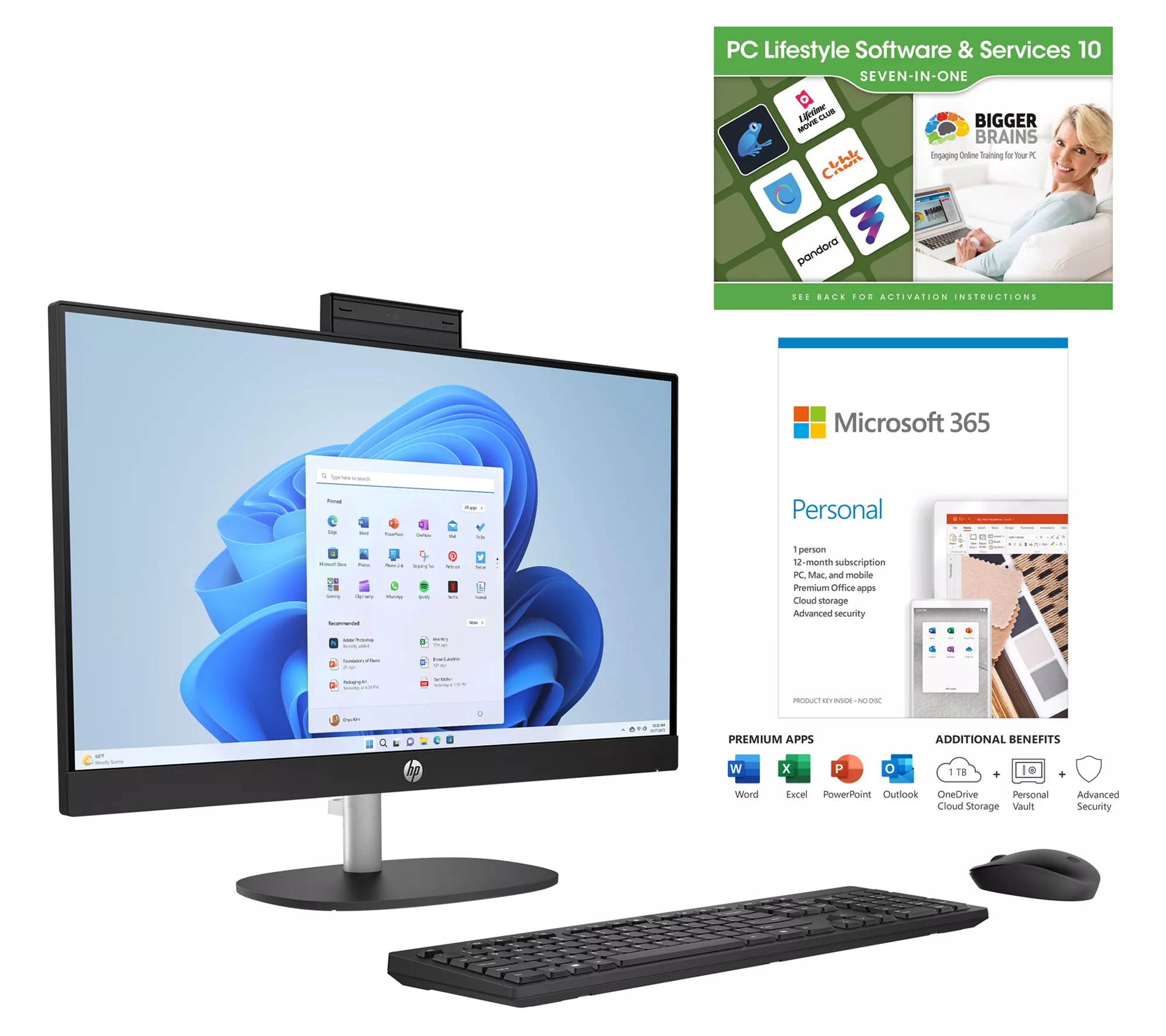 ALL NEW HP 24" All-in-One PC Intel 8GB RAM 256GB SSD w/ MS365 & Voucher