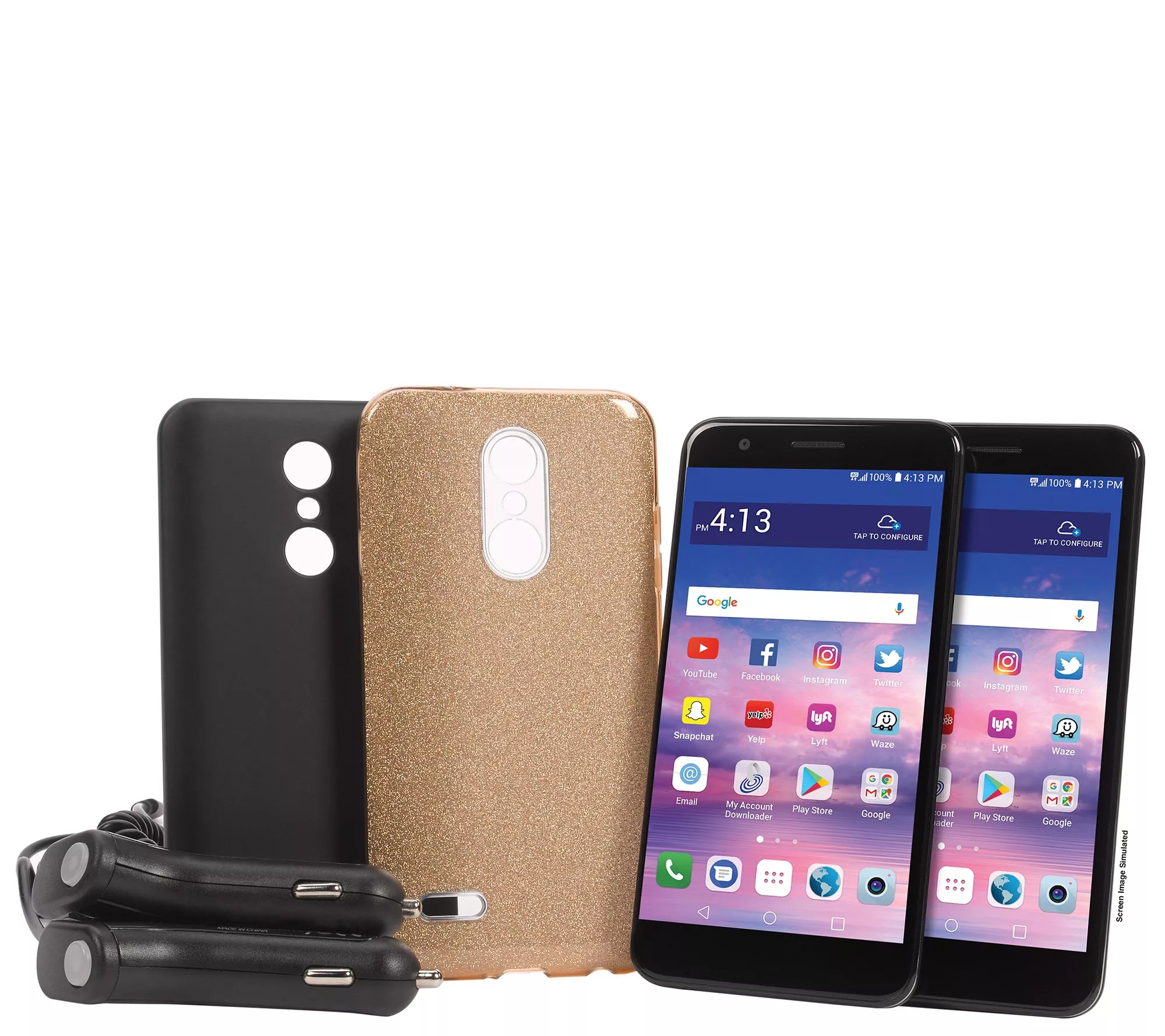 (QVC) Q2 Simple Mobile 2Pack LG 5.3" Smartphones w/ Unlimited Data for 60 Days