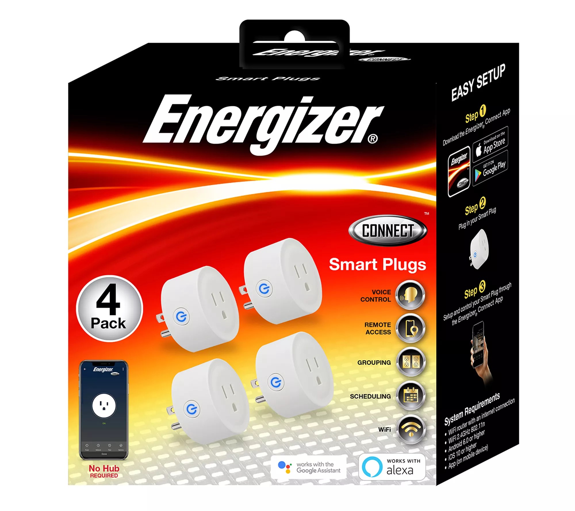 Energizer Set of 4 WiFi Smart Plugs Application Controlled