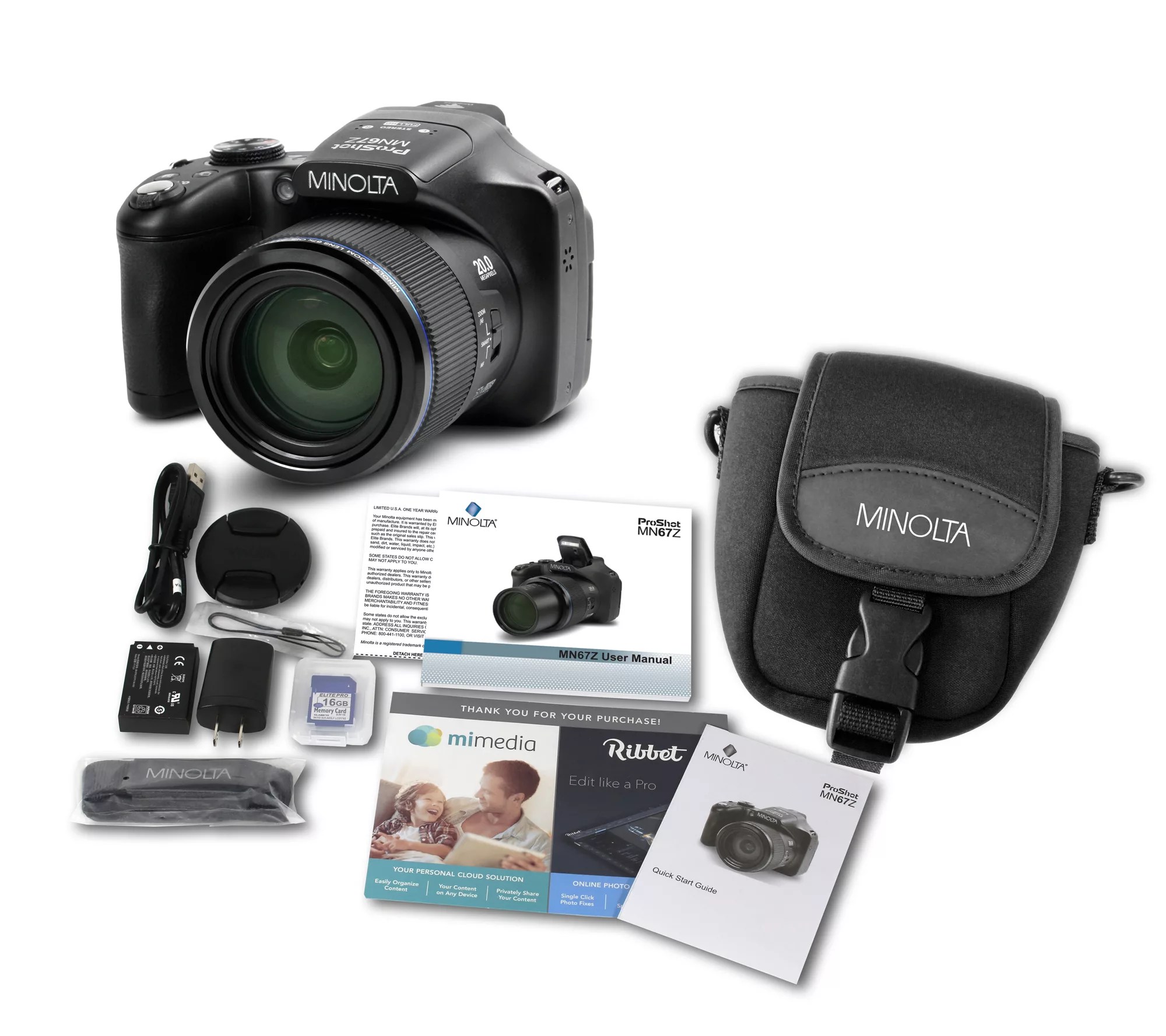 Minolta MN67Z 20MP FHD Bridge Camera w/ 67X Optical Zoom - QVC.com