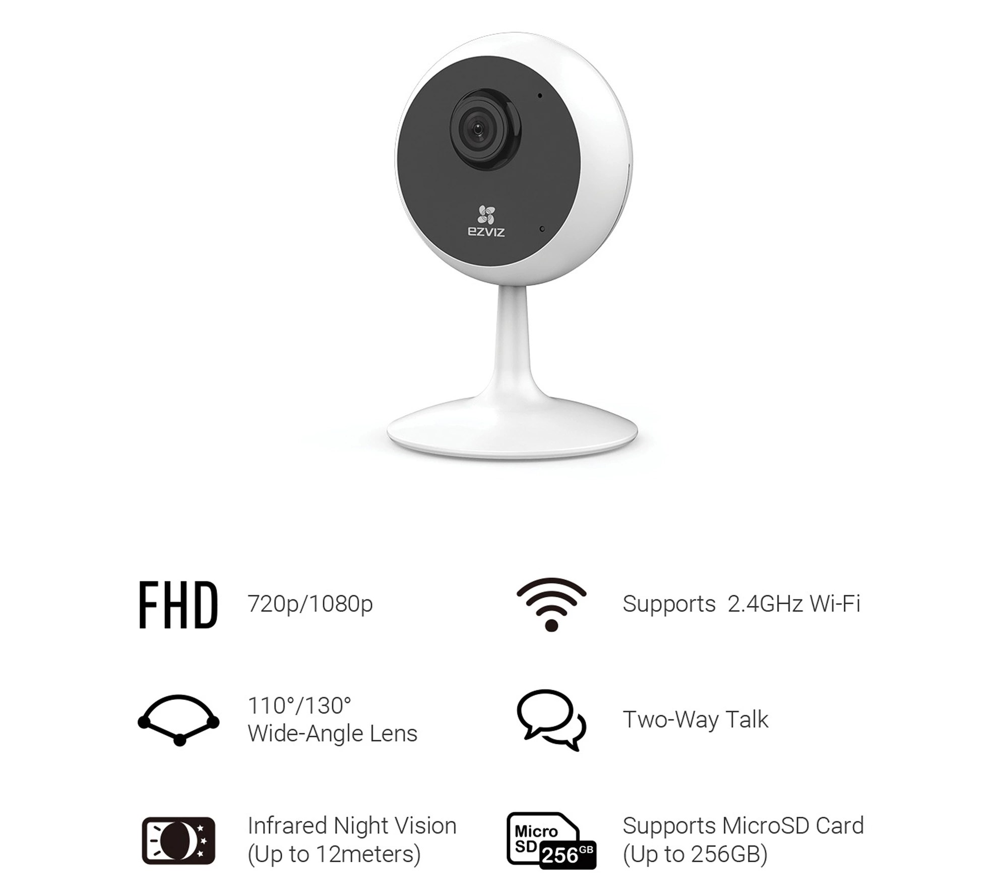 EZVIZ C1C 1080p Indoor WiFi Security Camera w/16GB microSDHC