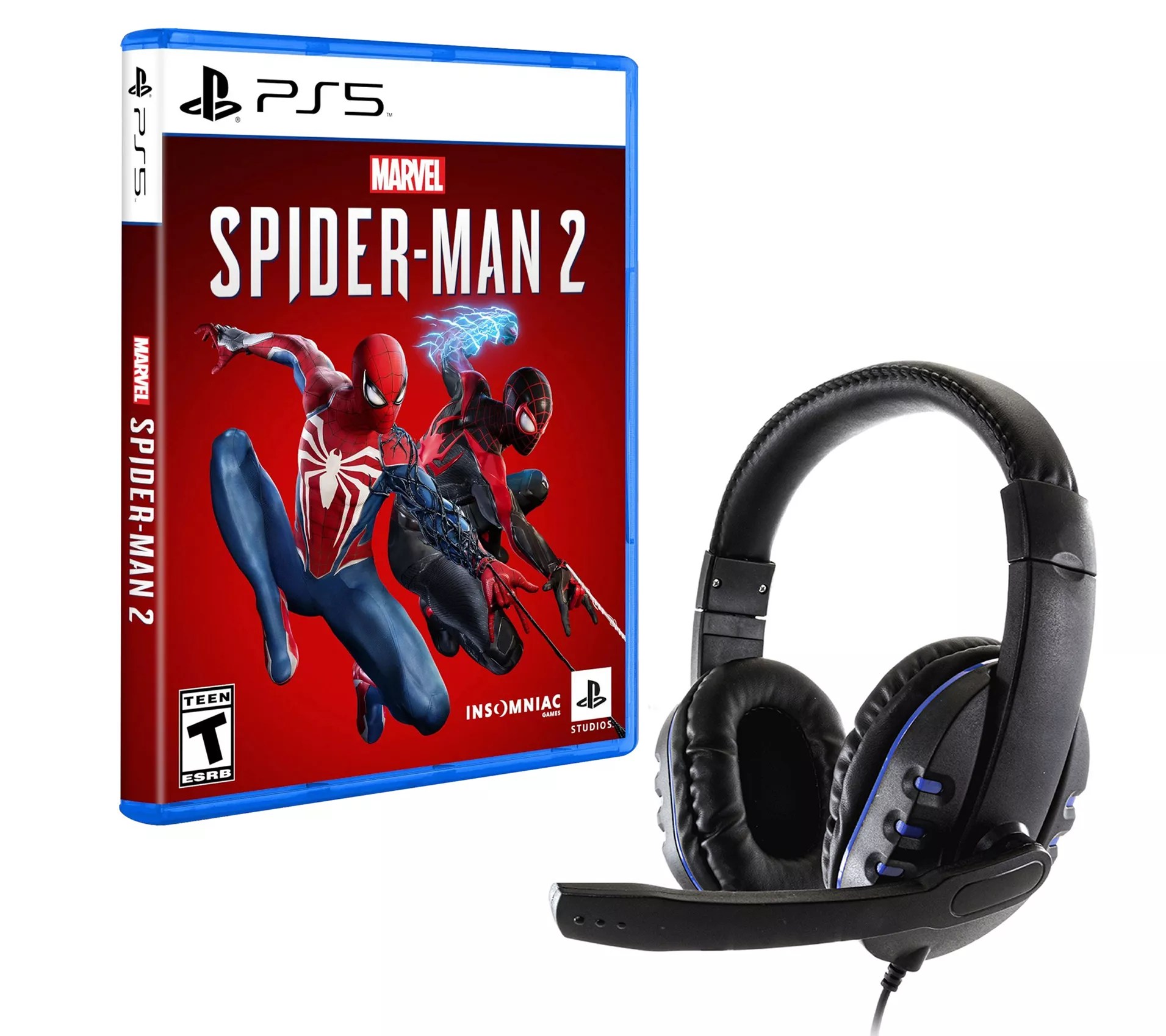 PS5 SpiderMan 2 Game with Universal Headset