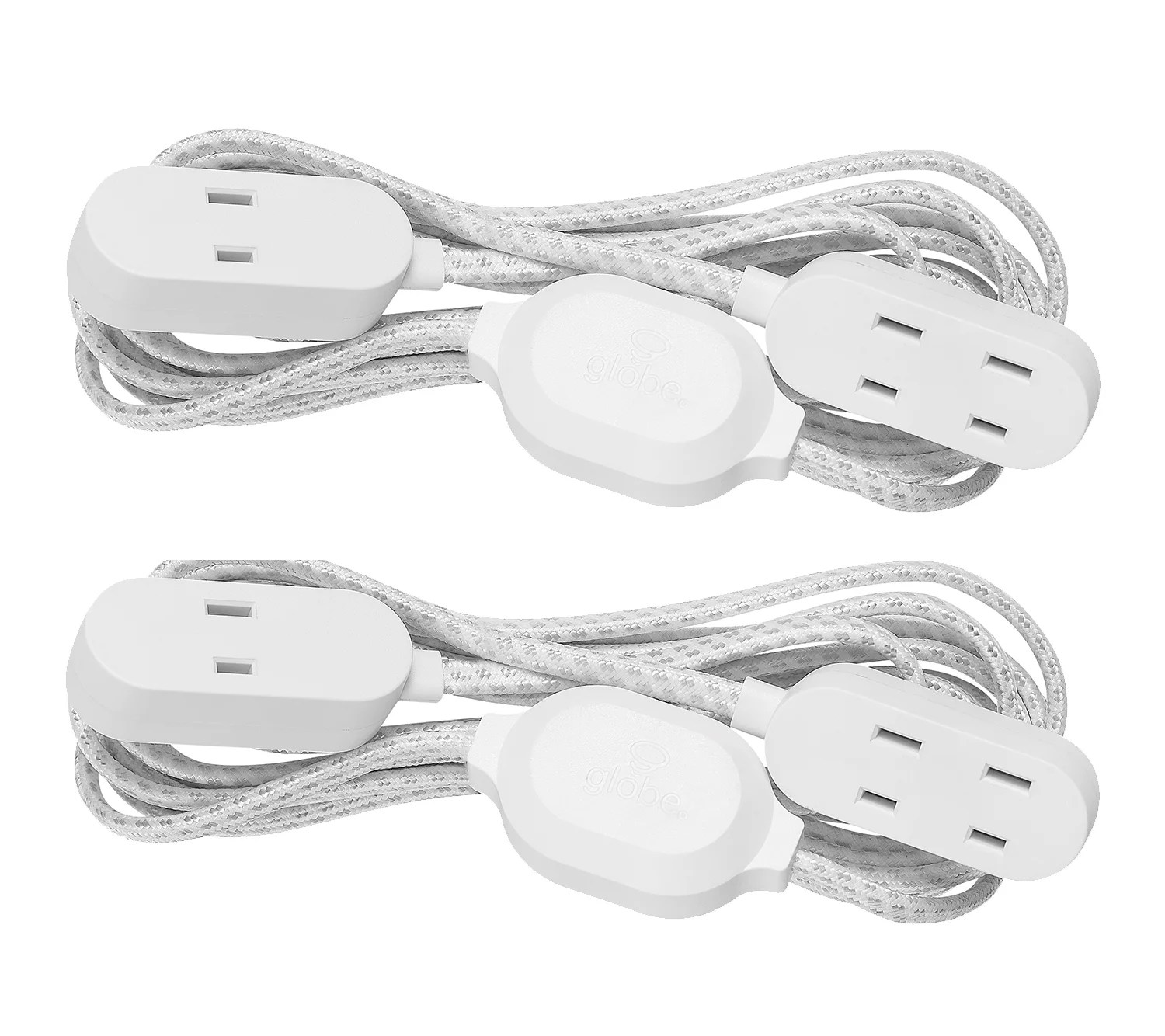 Globe Electric Twin Extension Cords with AC S/2