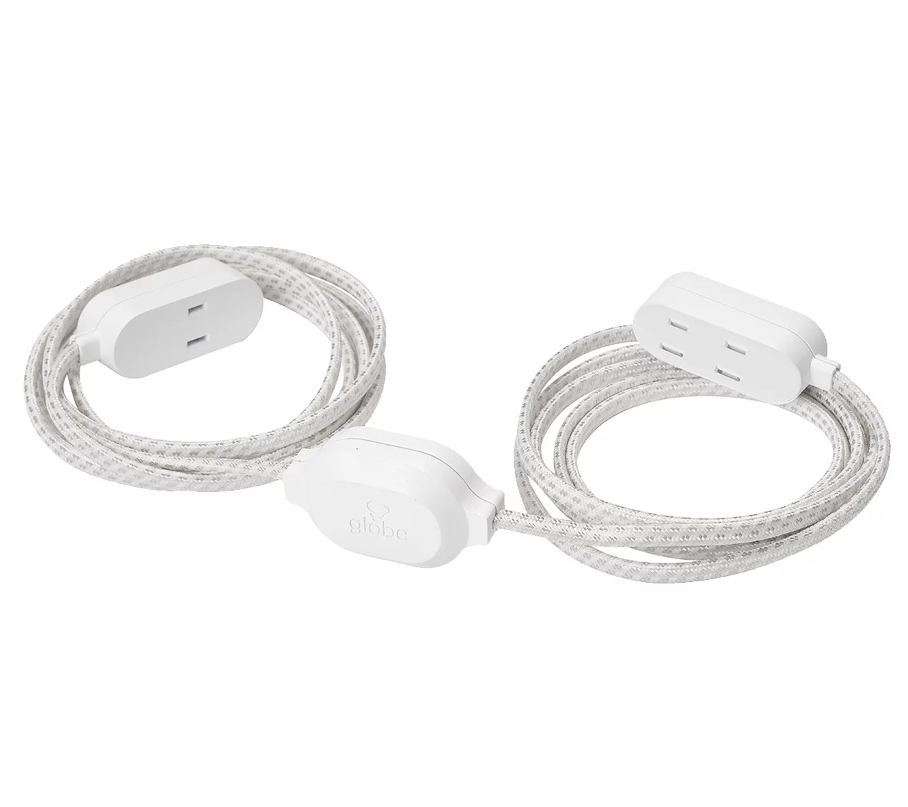 Globe Electric Twin Extension Cords with AC S/2