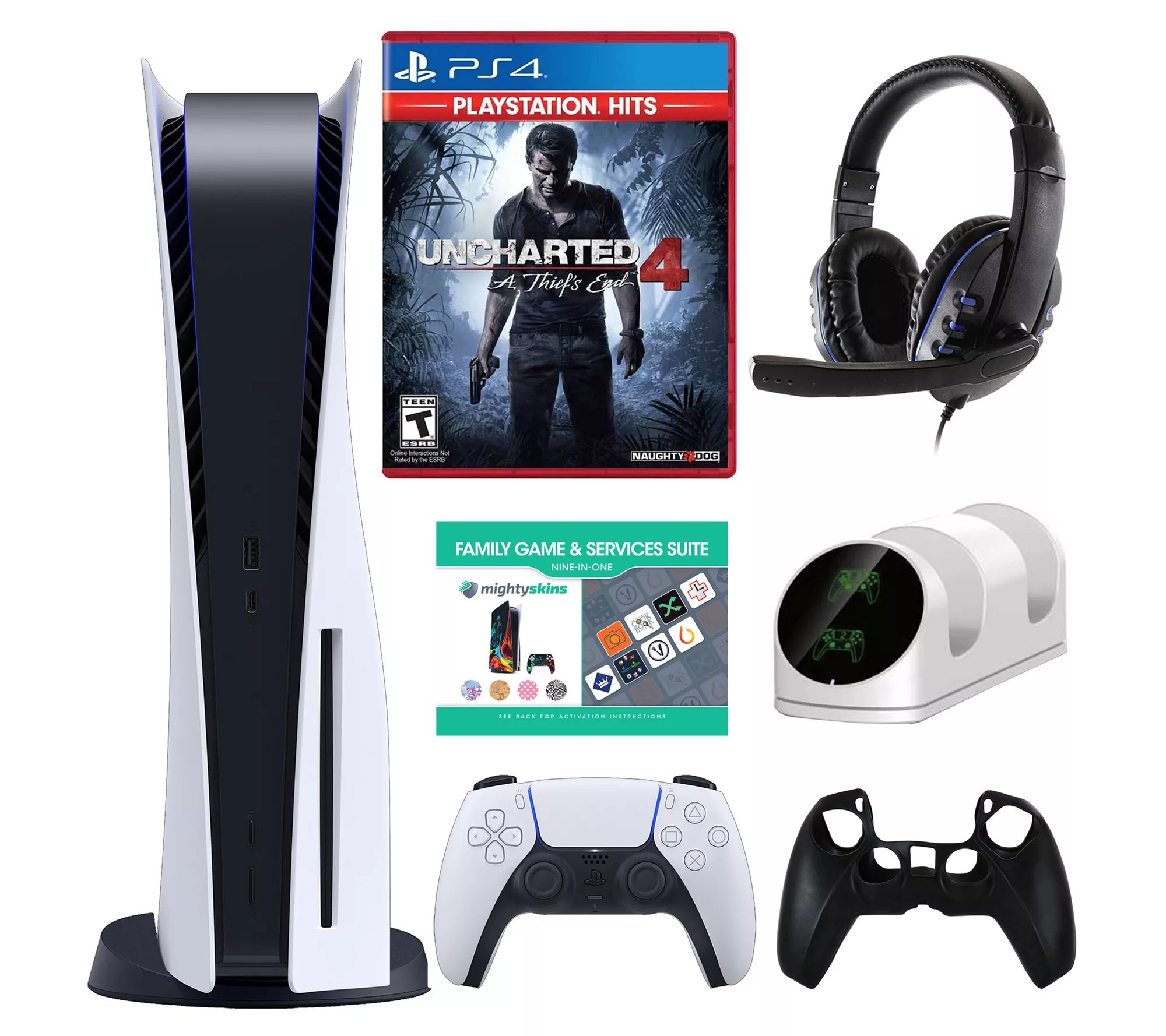PS5 Console with Uncharted 4 Game, Accessories and Voucher