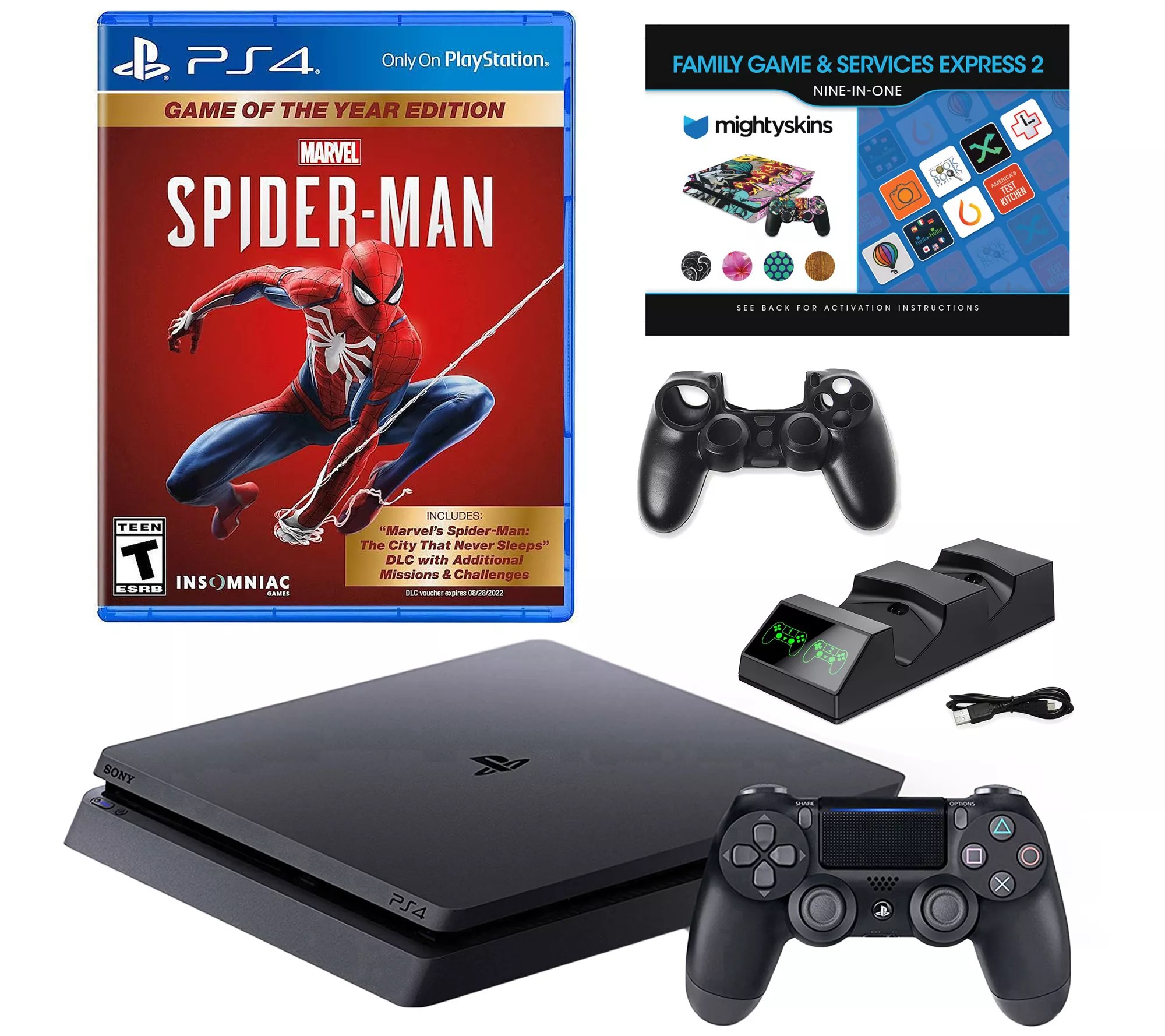 PlayStation 4 Slim w/ SpiderMan, Accessories &Mega Voucher