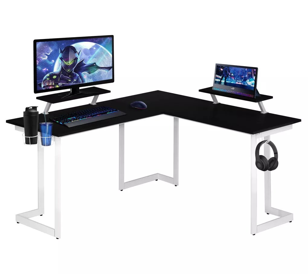 Techni Sport Warrior Gaming Desk withShelves
