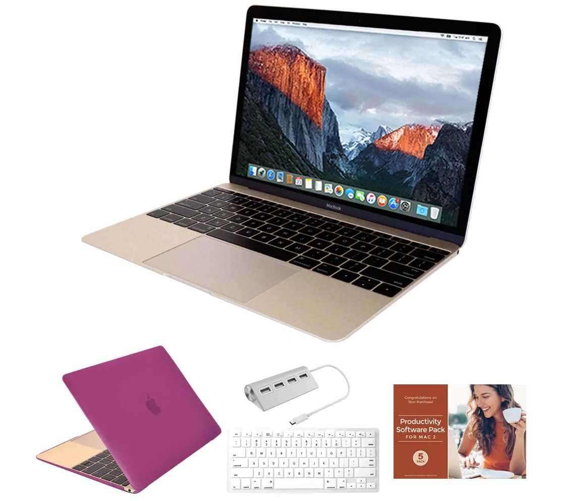 Apple MacBook 12" Retina 256GB Laptop w/ Clip Case and Accessories