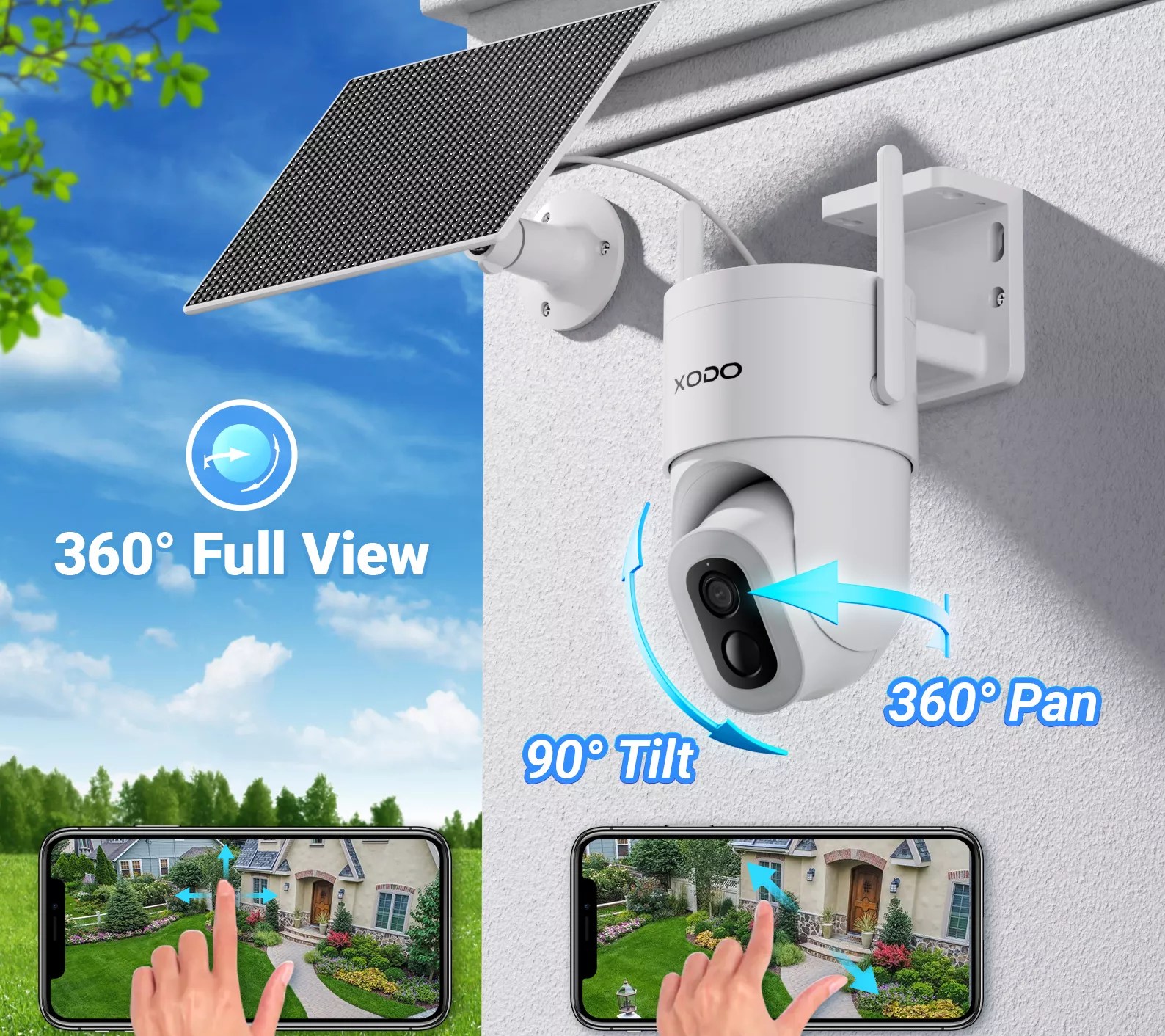 XODO E15 Solar Outdoor WiFi 2K Security Camera