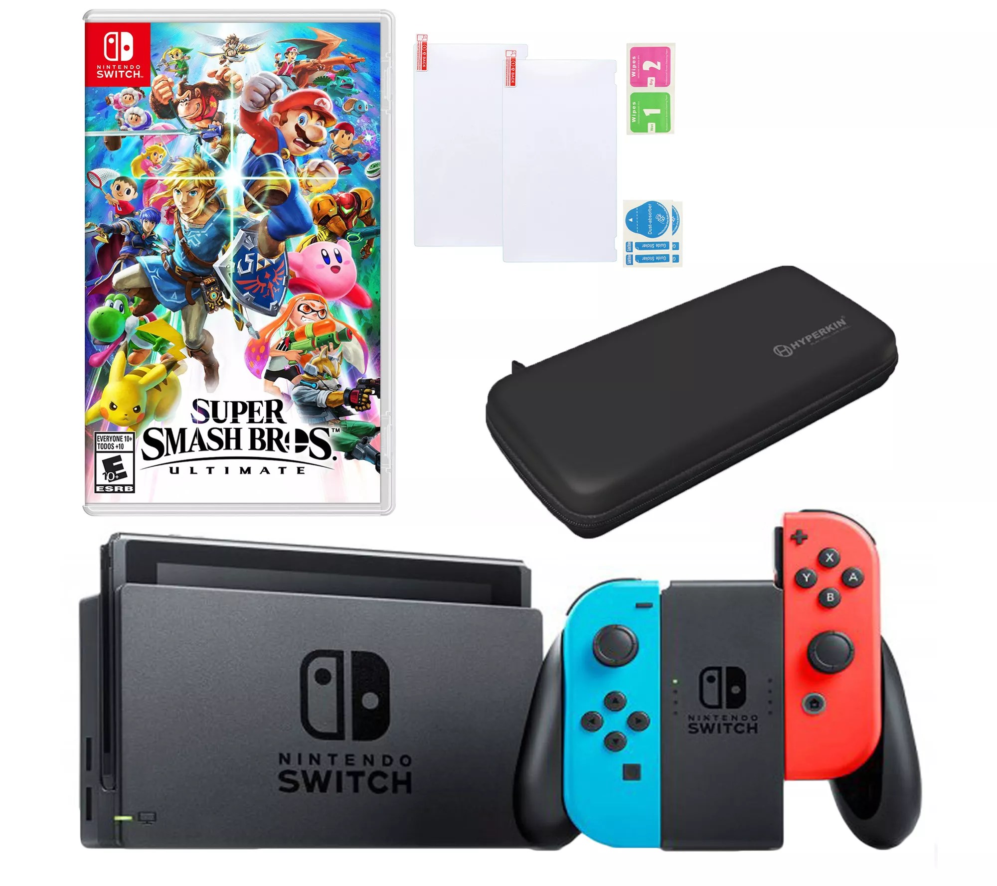 Nintendo Switch Bundle with Super Smash Bros &Accessories