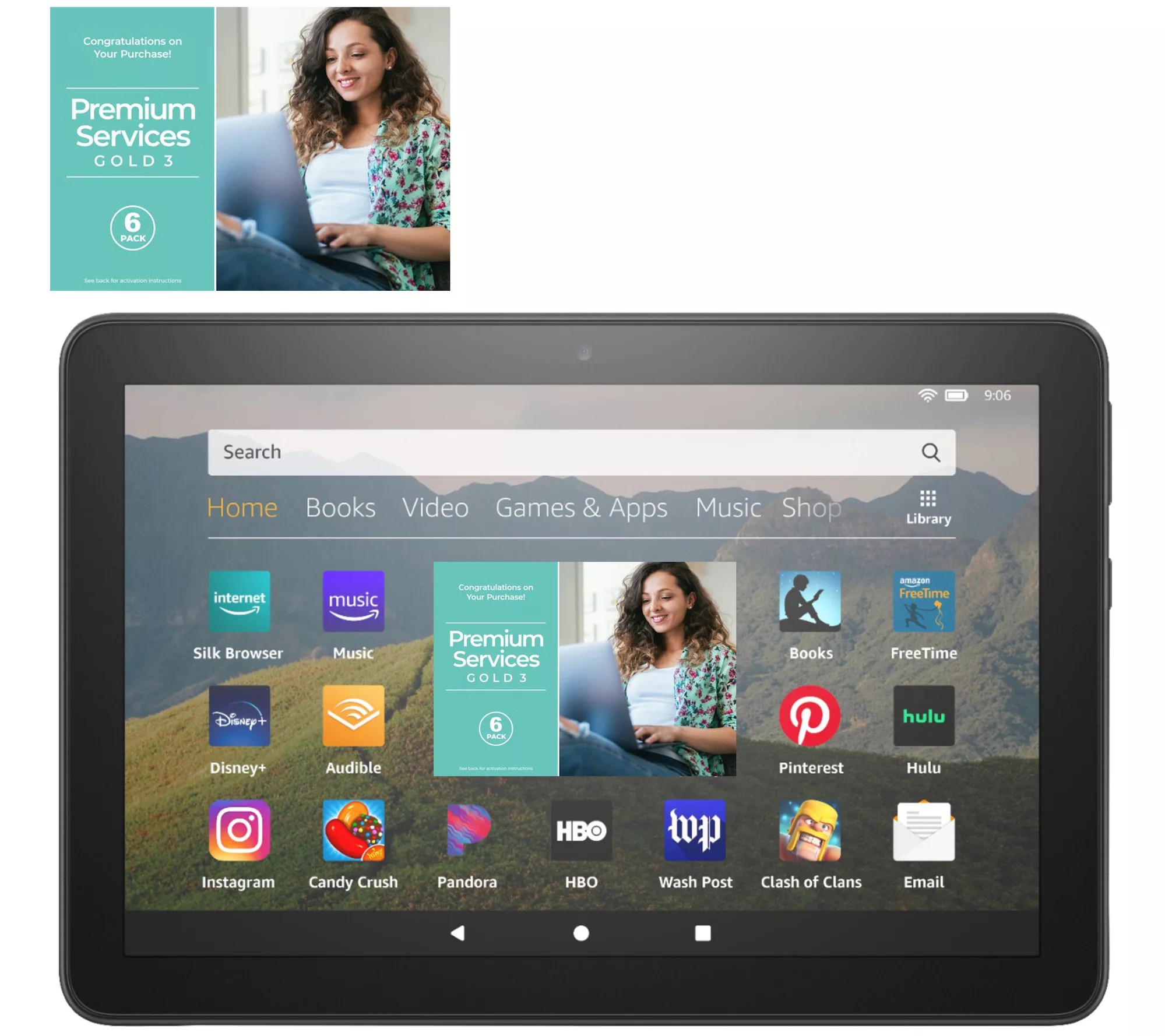 Amazon Fire HD 8 Tablet 64GBw/ Voucher