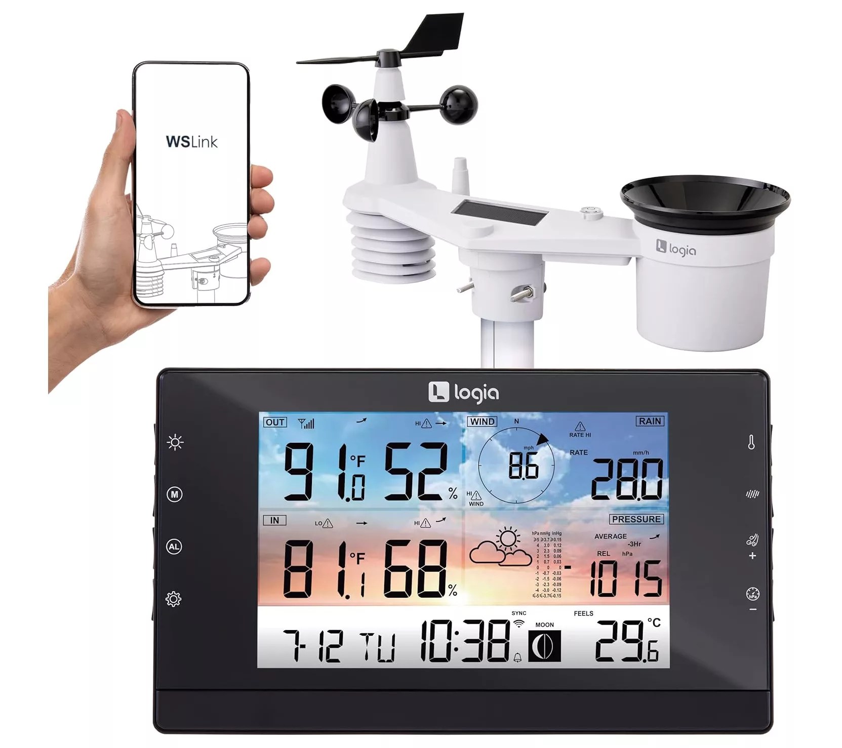 Logia 5in1 WiFi Wireless Weather Station w/olar Panel