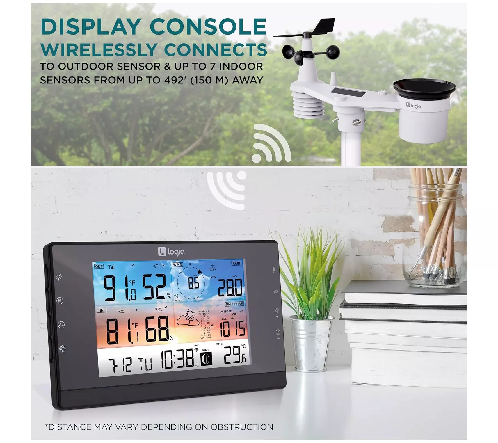 Logia 5in1 WiFi Wireless Weather Station w/olar Panel
