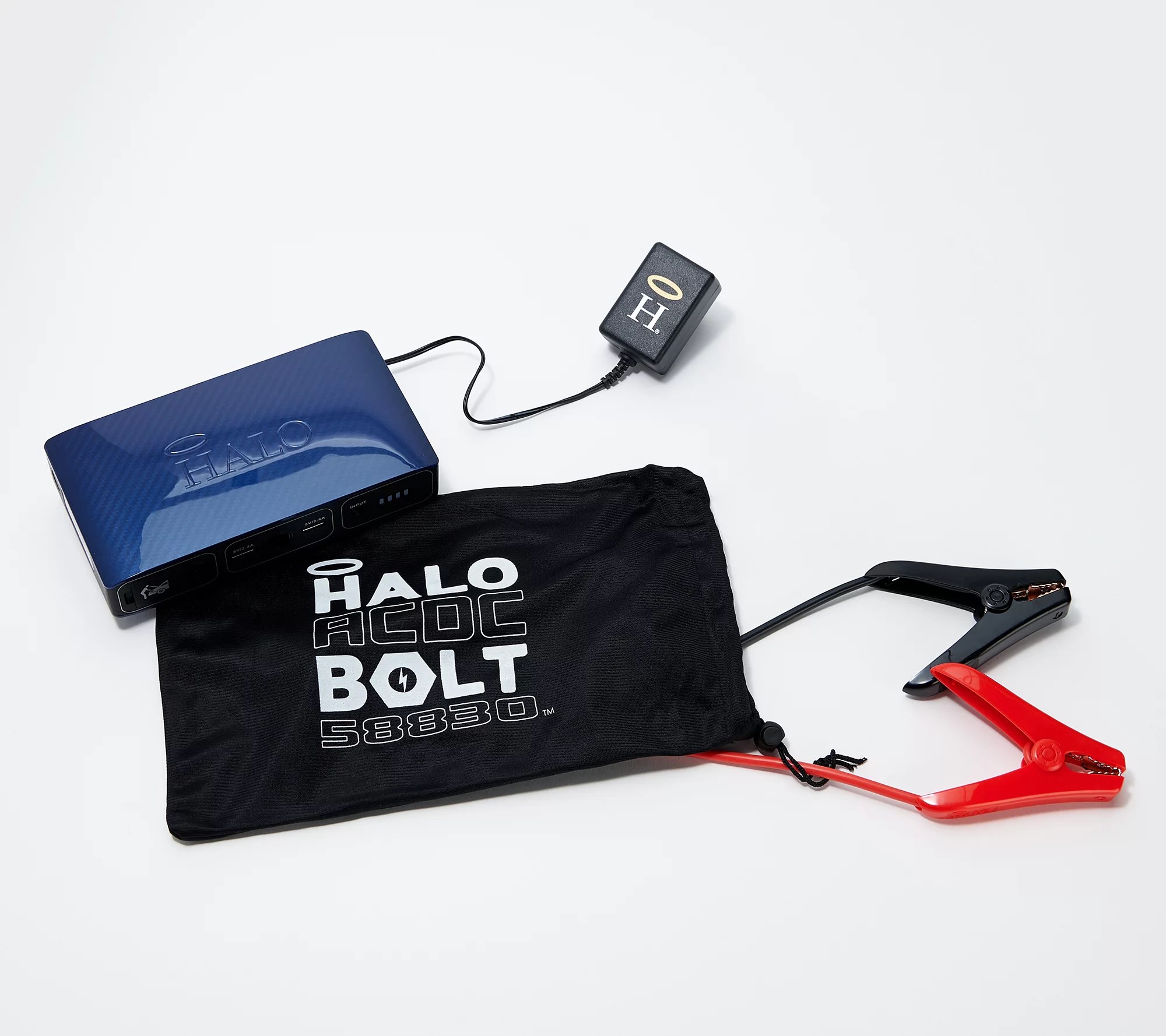 HALO Bolt ACDC Jump Starter, PortableCharger & AC Outlet