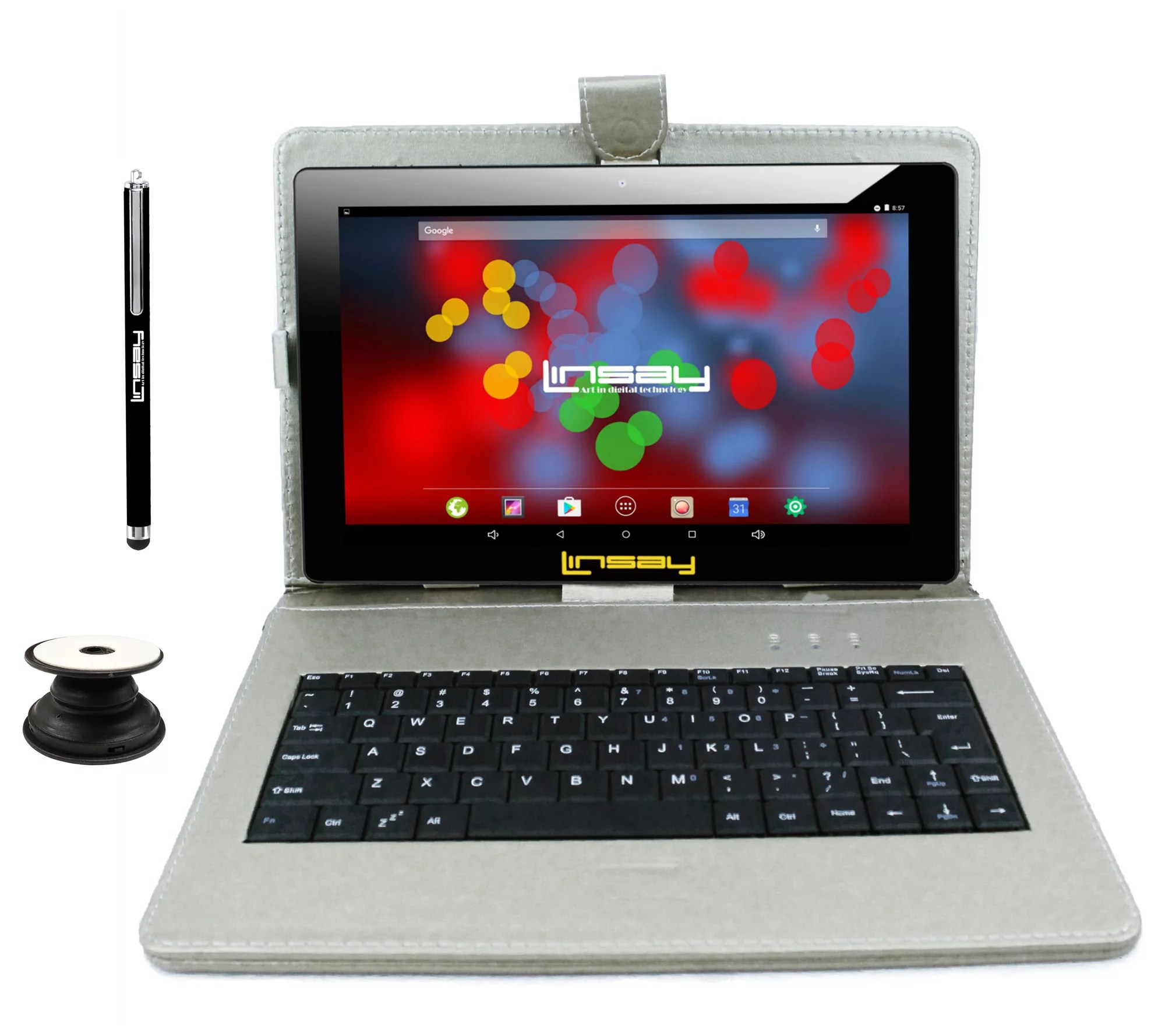LINSAY 10" IPS Android 10 Tablet 32GB w Keyboard, Holder & Pen