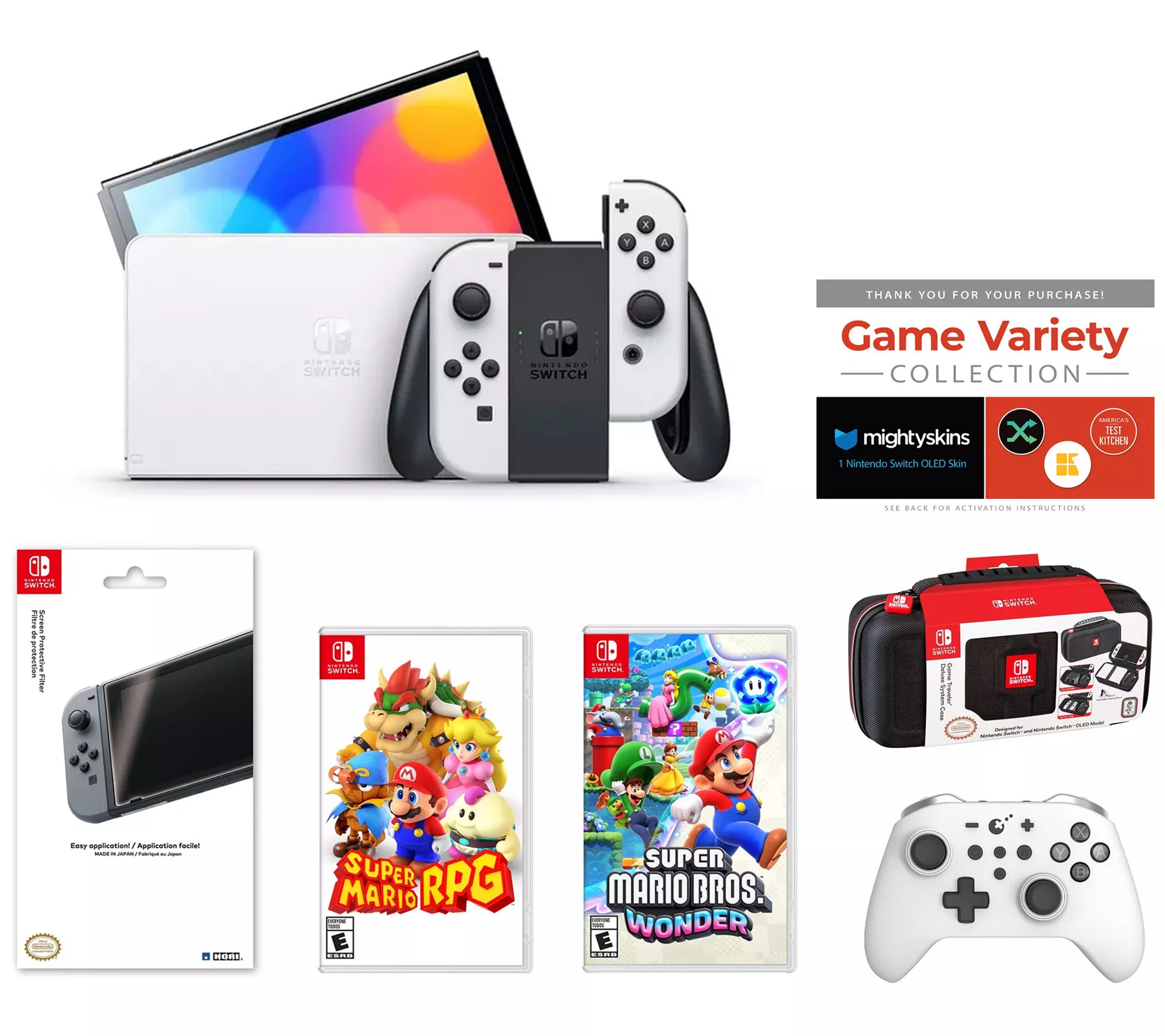 Nintendo Switch OLED with Super Mario Bro Wonder & RPG Bundle