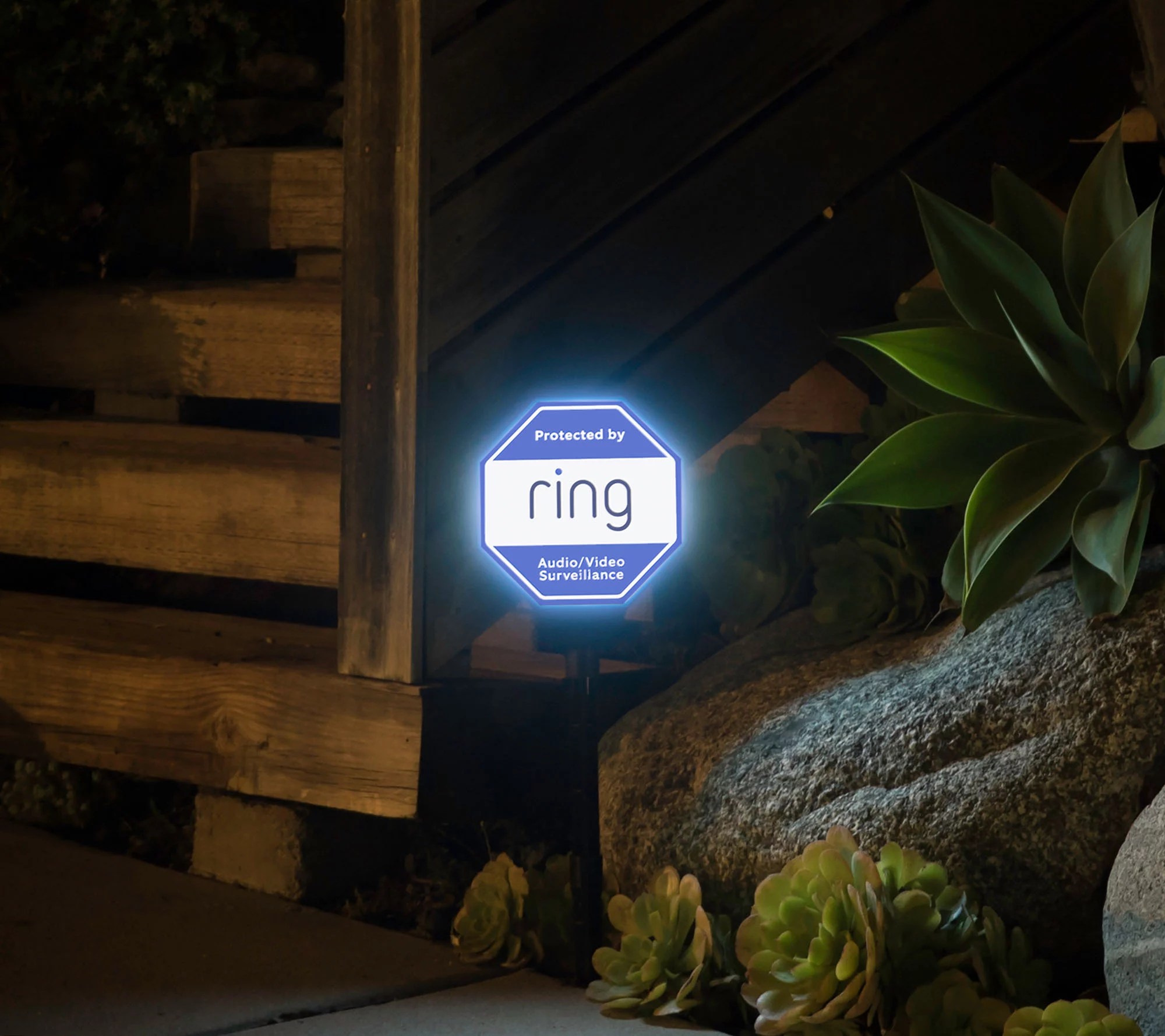 Ring Solar Powered Lightup Security Yard Sign