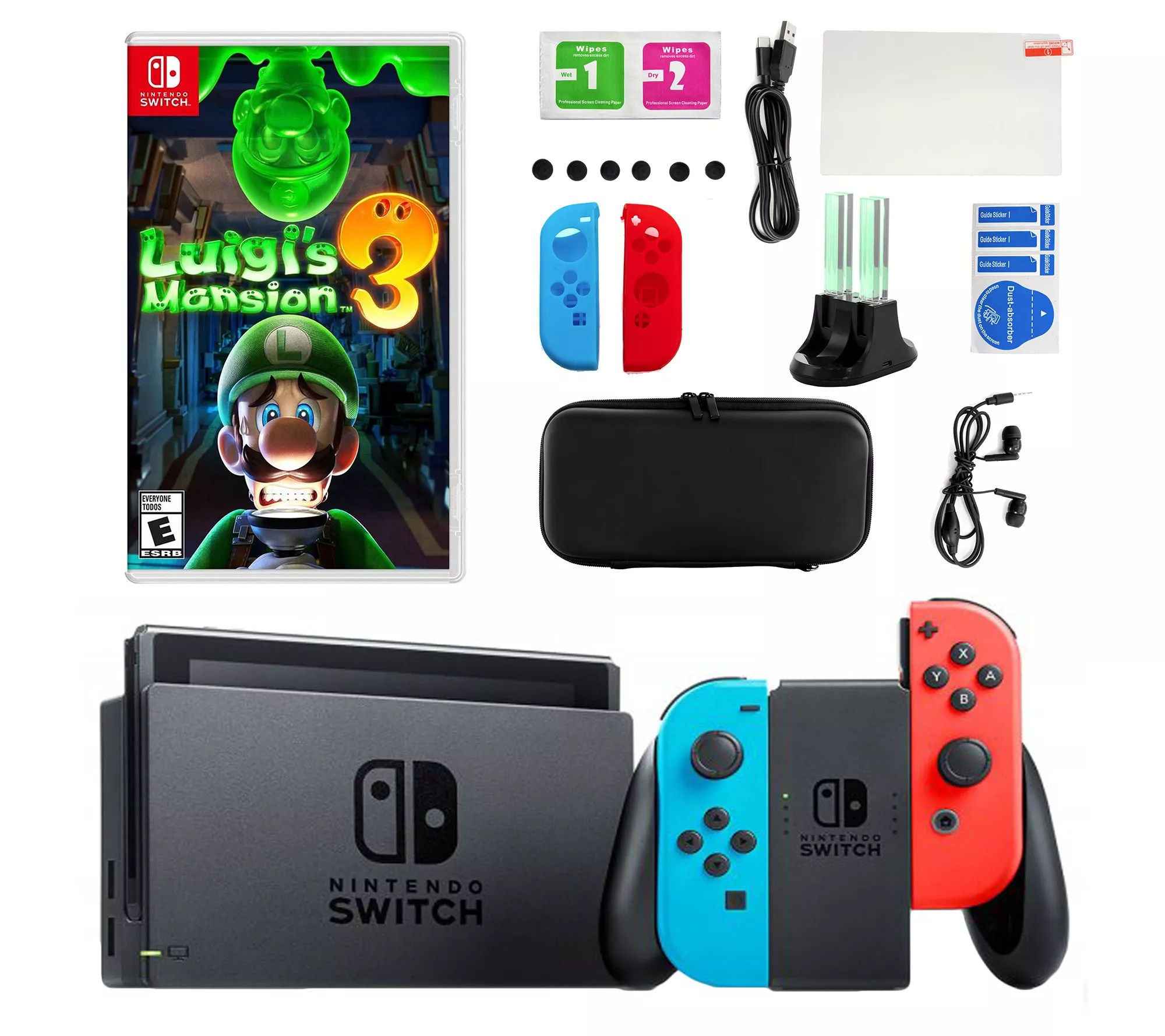 Nintendo Switch with Luigi's Mansion andAccessories Kit