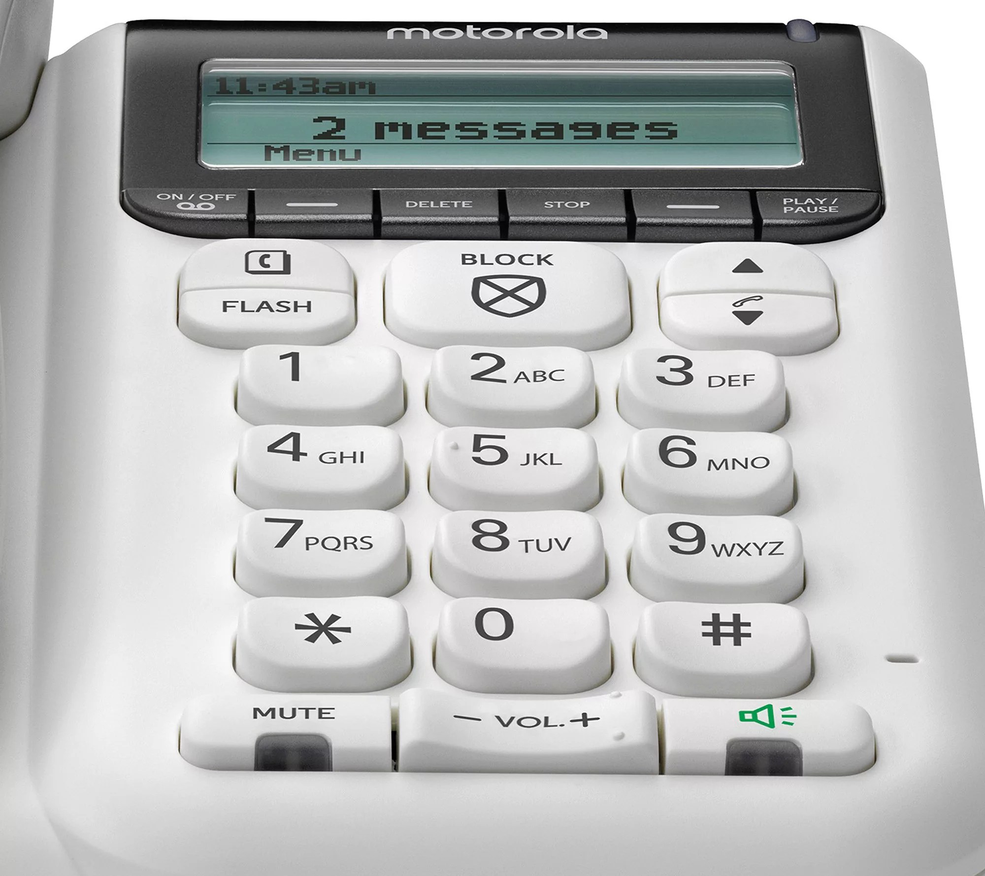 Motorola Corded Phone with Answering Machine &Call Blocking