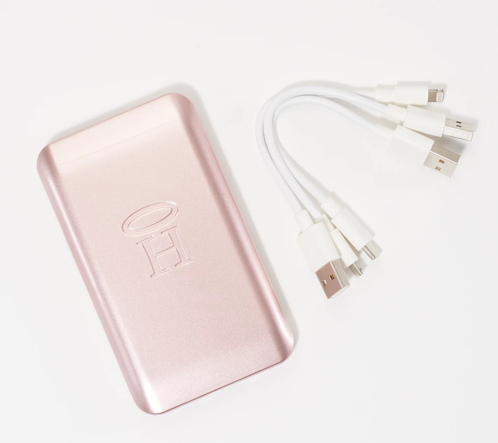 (QVC) HALO Pocket Power 6000 Portable Charger with 3 Cables