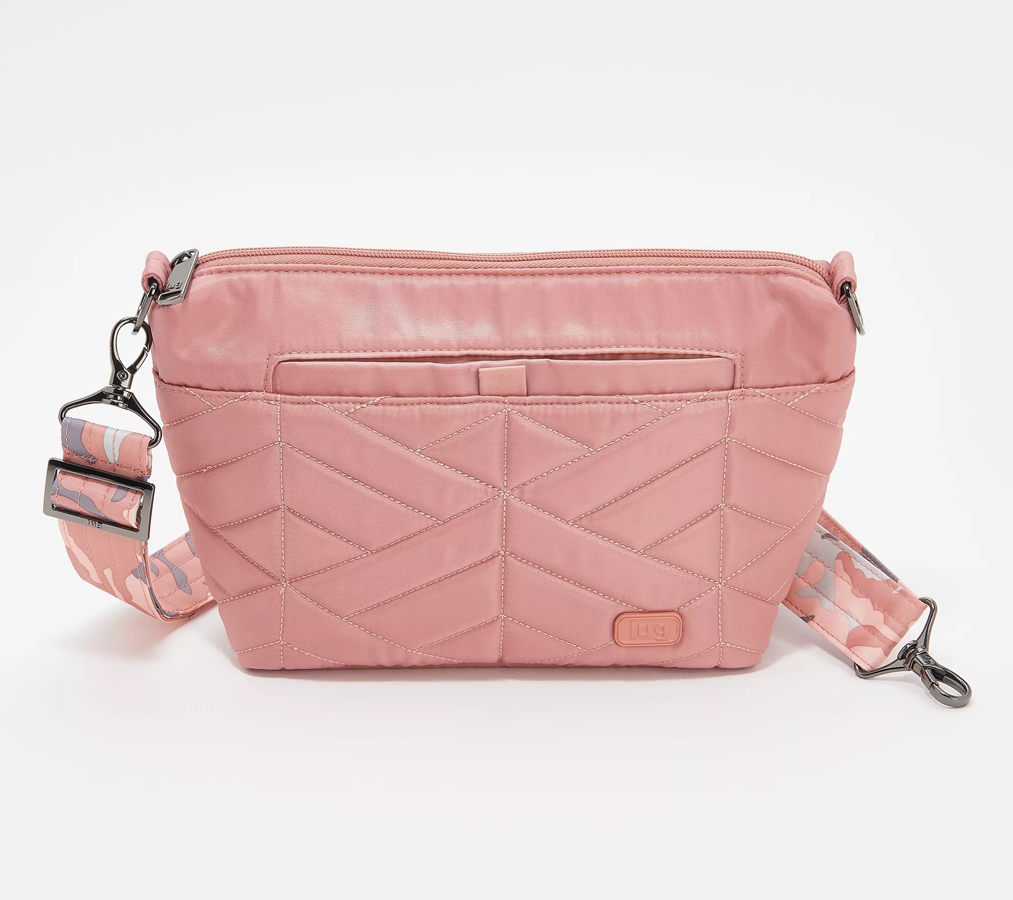 Lug RFID Quilted Crossbody with Printed Strap Flare