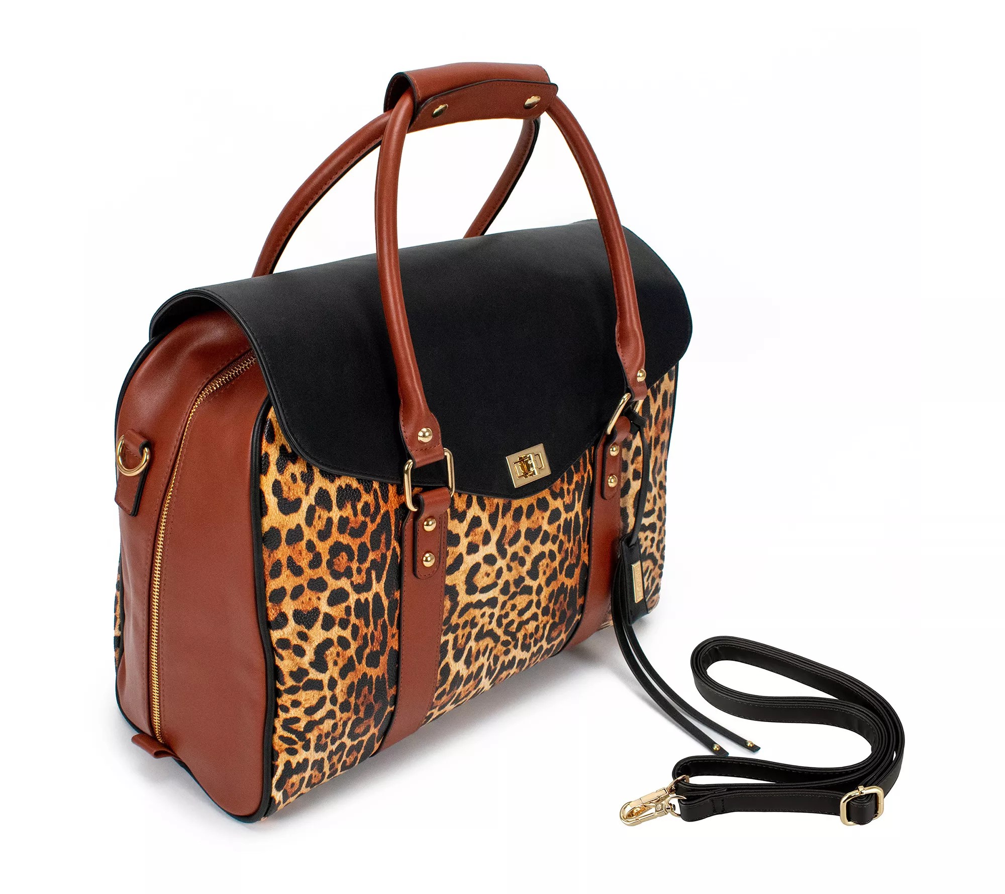 Badgley Mischka Leopard Travel Tote WeekenderBag