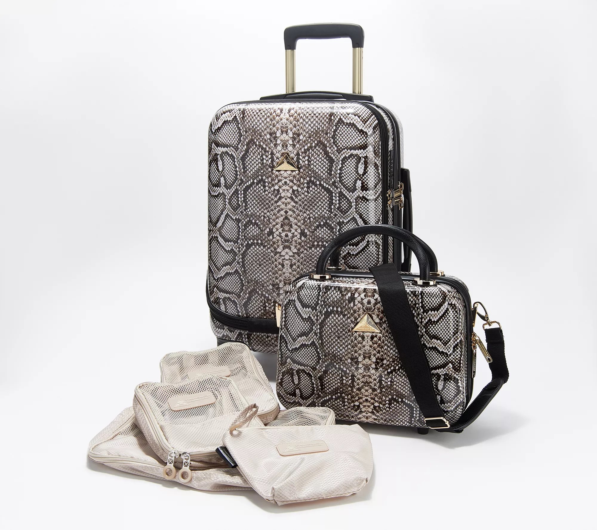 (QVC) Triforce Hardside Carry On and Beauty Case with Packing Cubes