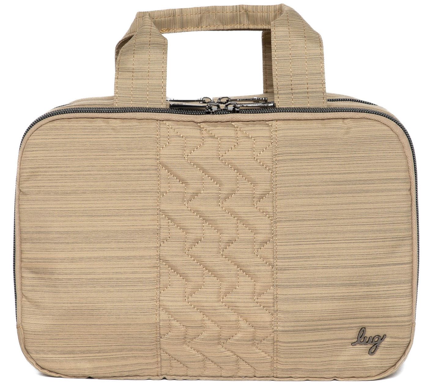 Lug Quilted Cosmetic Case w/ Top Handle Flatbed Deluxe