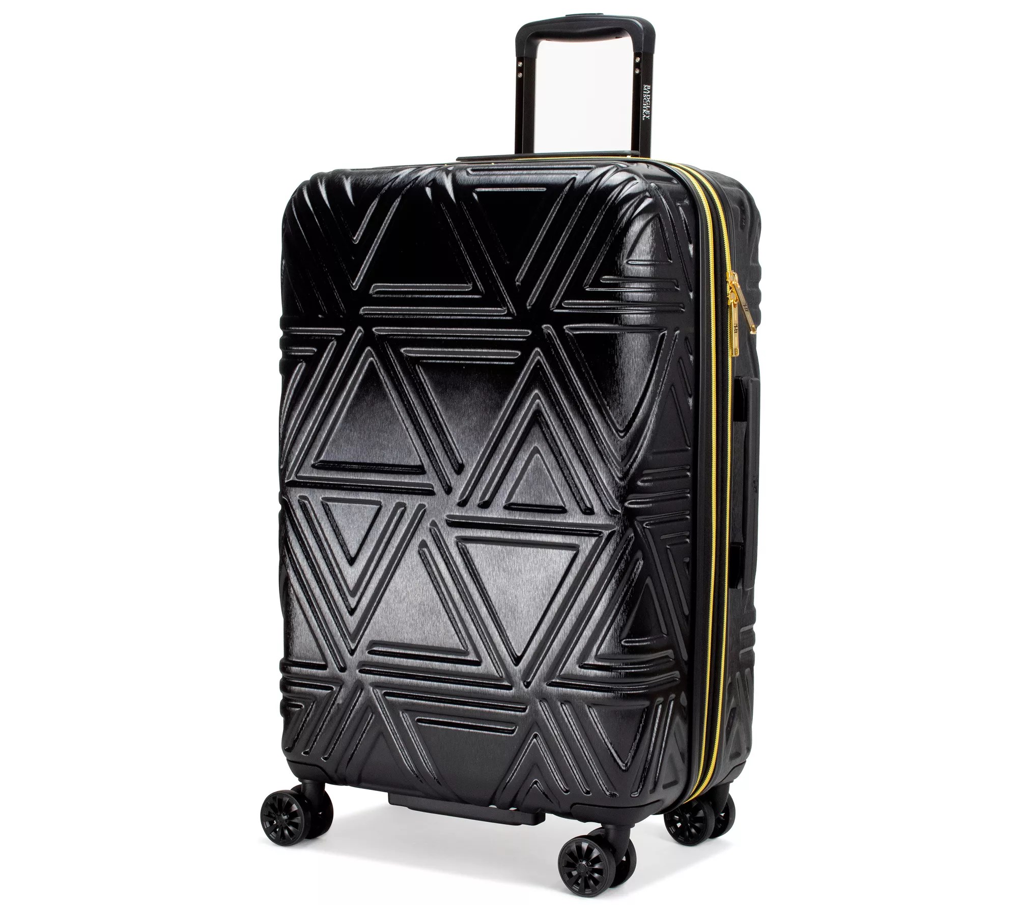 Badgley Mischka Contour 24" Hard Expandable Checked Suitcase