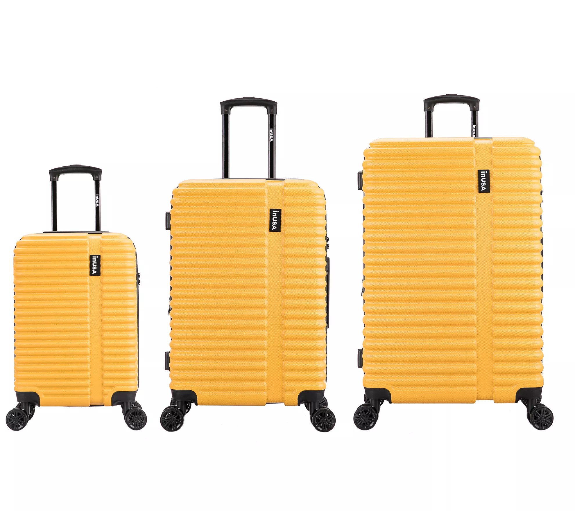 InUSA Hardside Spinner 3pc Luggage Set Ally,Mustard