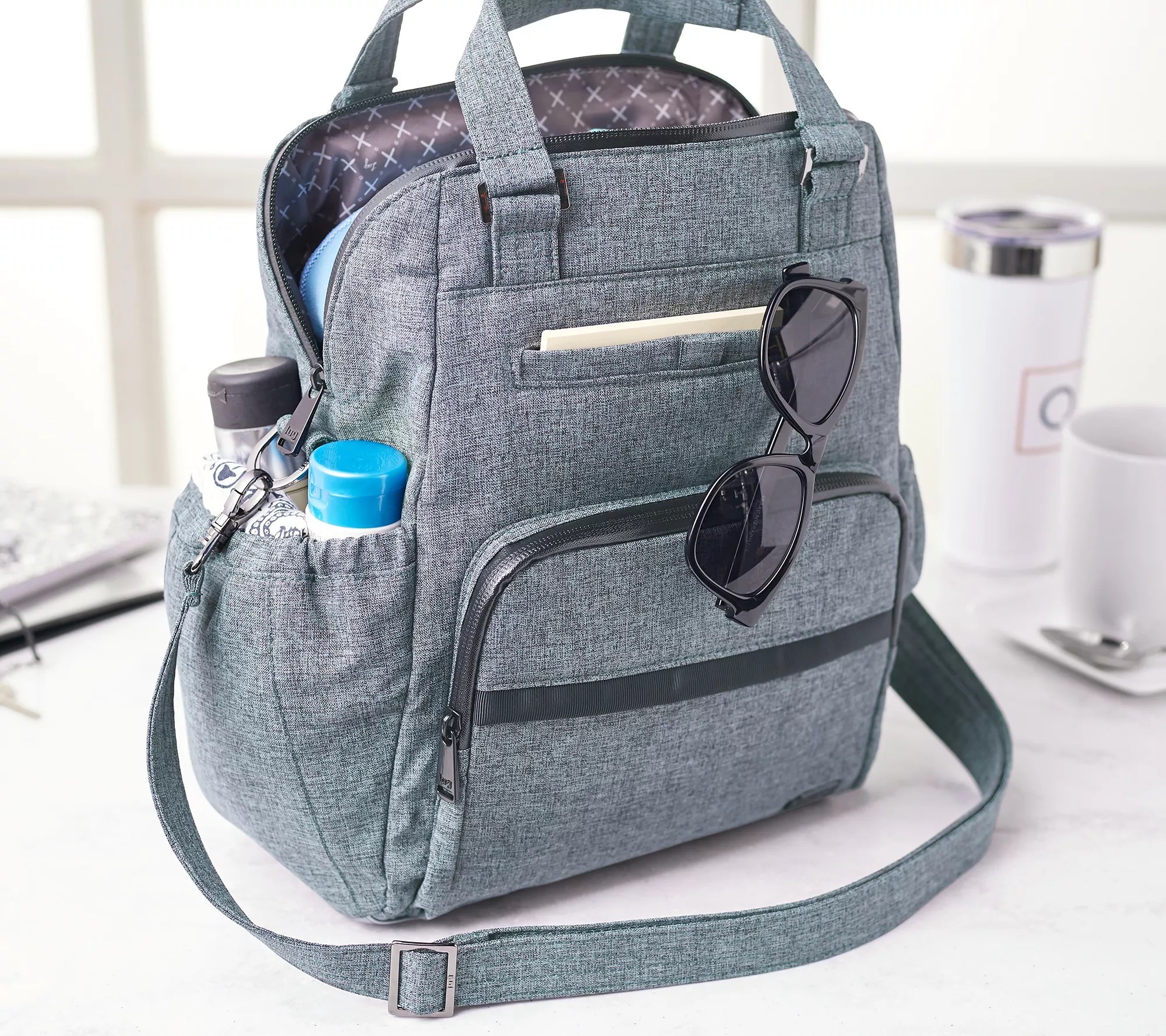 (QVC) Q2 Lug RFID Convertible Tote Canter