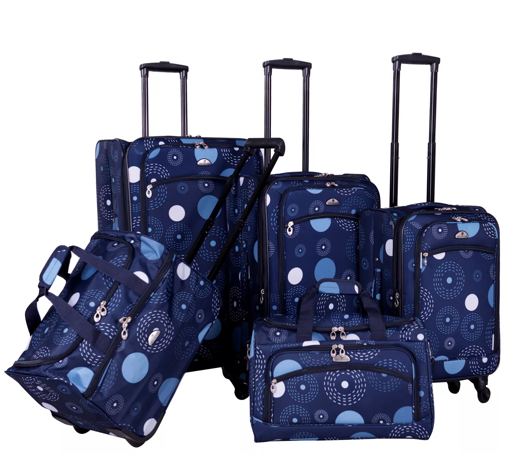 American Flyer Fireworks 5Piece Spinner Luggage Set