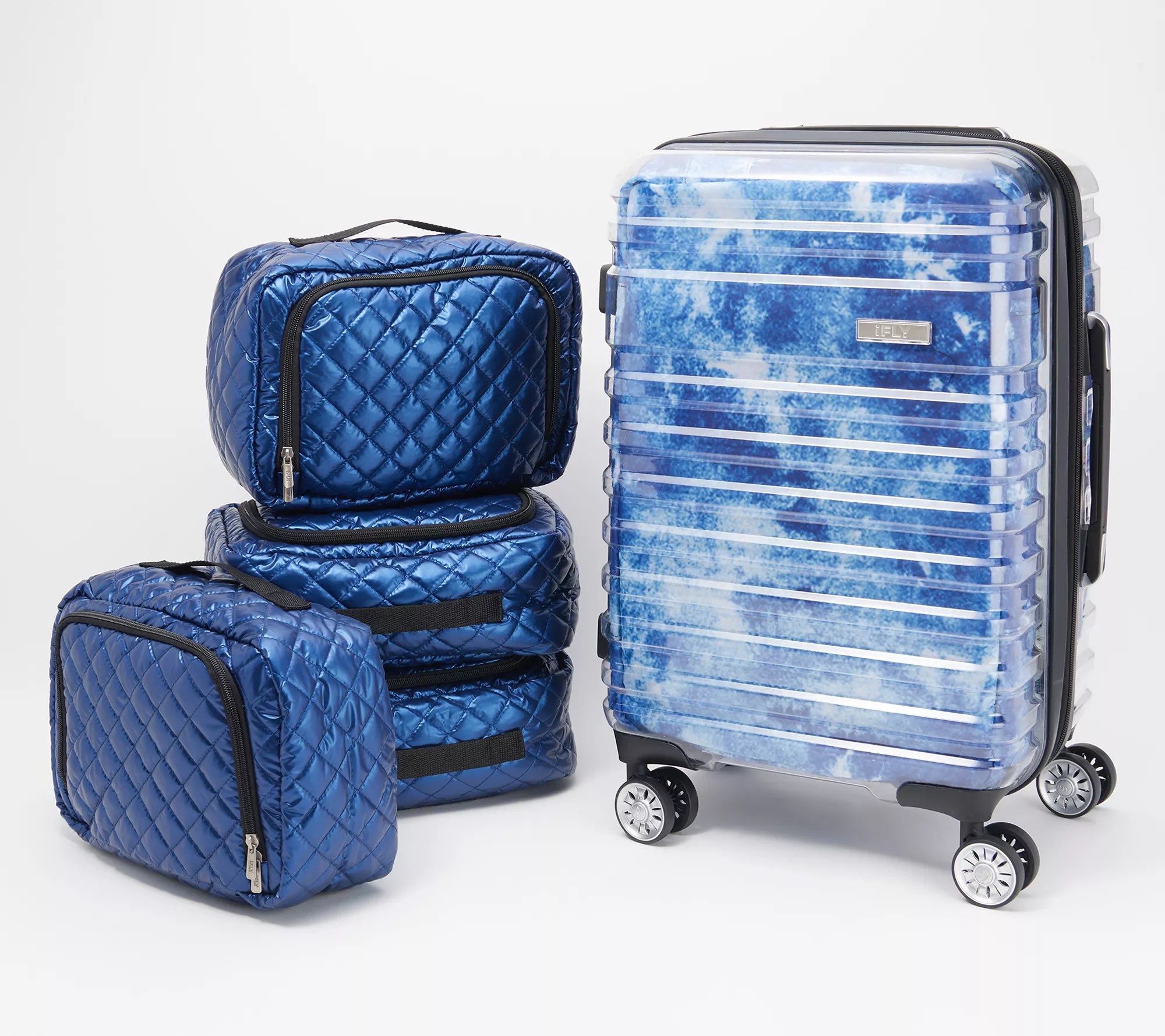 "As Is" iFLY Clear Hardside Carryon with 6 Removable Packing Cubes