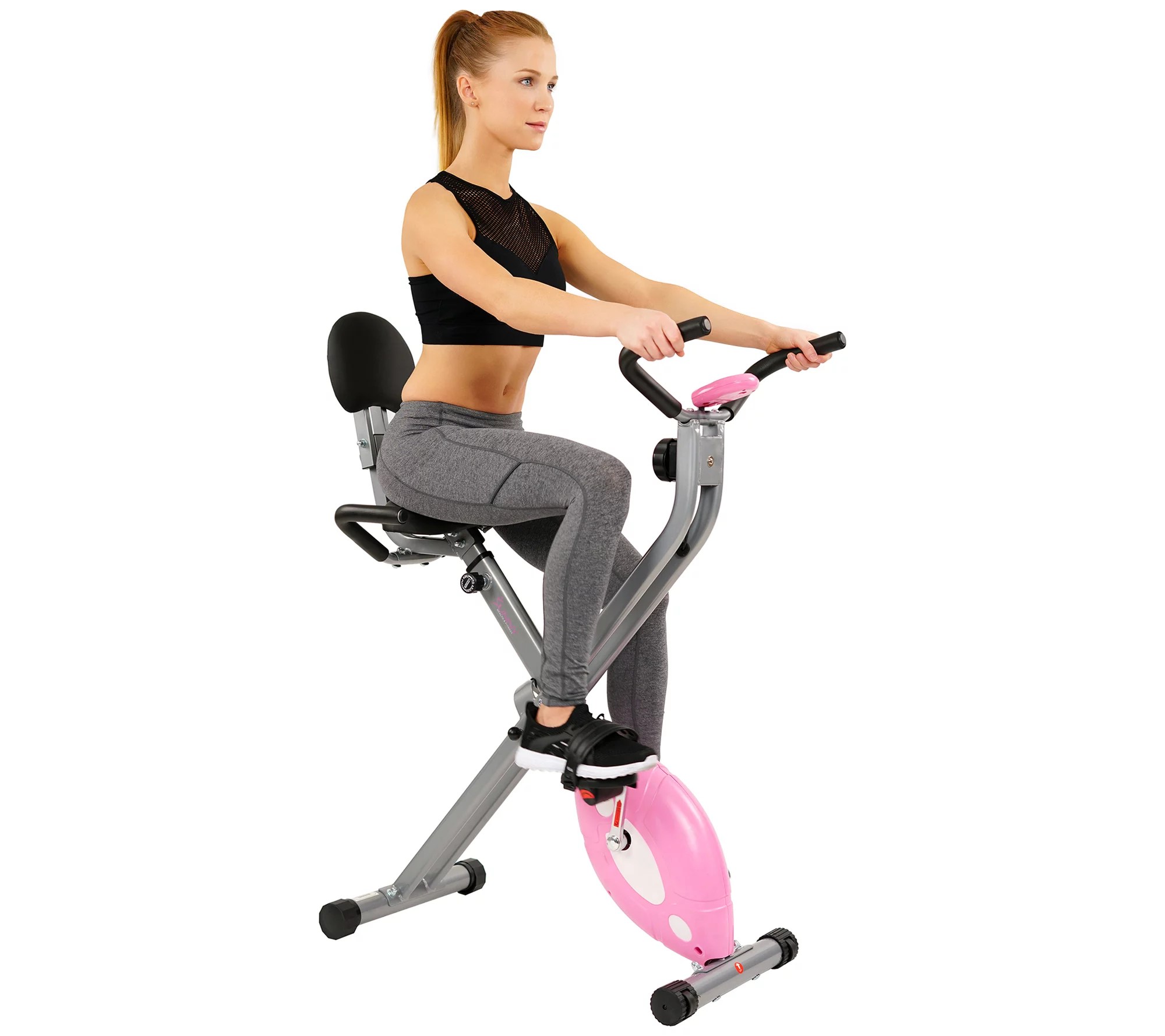 Sunny Health & Fitness Pink Folding Recumbent Bike