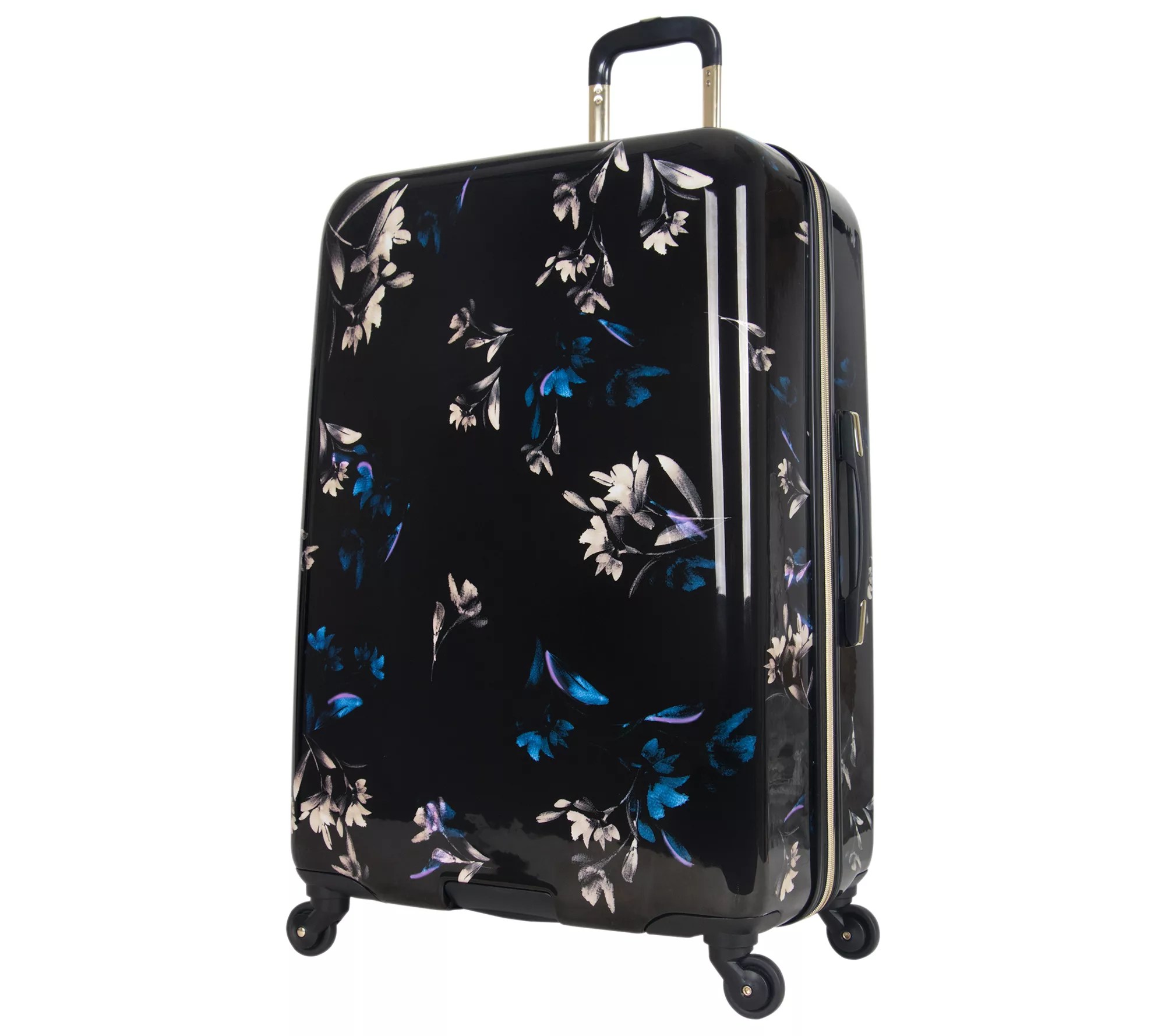 Aimee Kestenberg Midnight Floral 28" Spinner Checked Suitcase