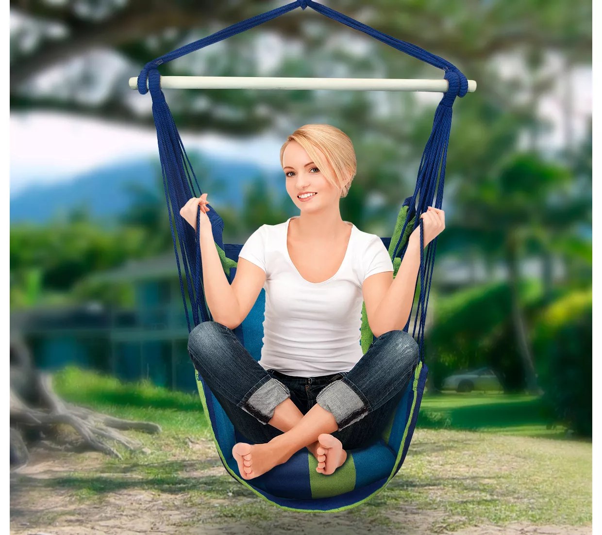 Sorbus Hanging Rope Hammock Swing Chair