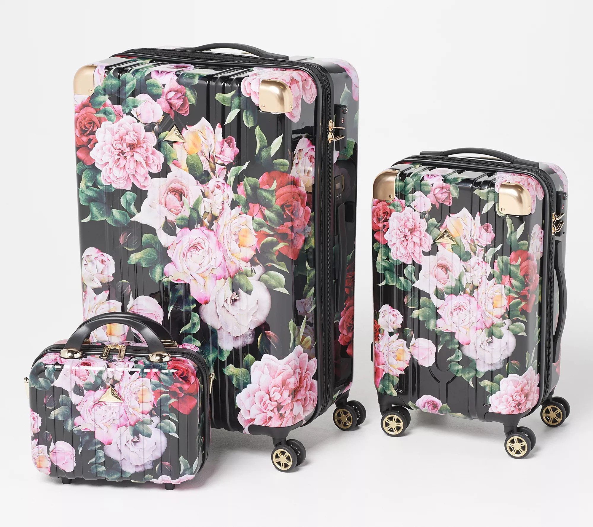 (QVC) Triforce 3pc Luggage Set w/ Builtin Digital Scale and Cup Holder