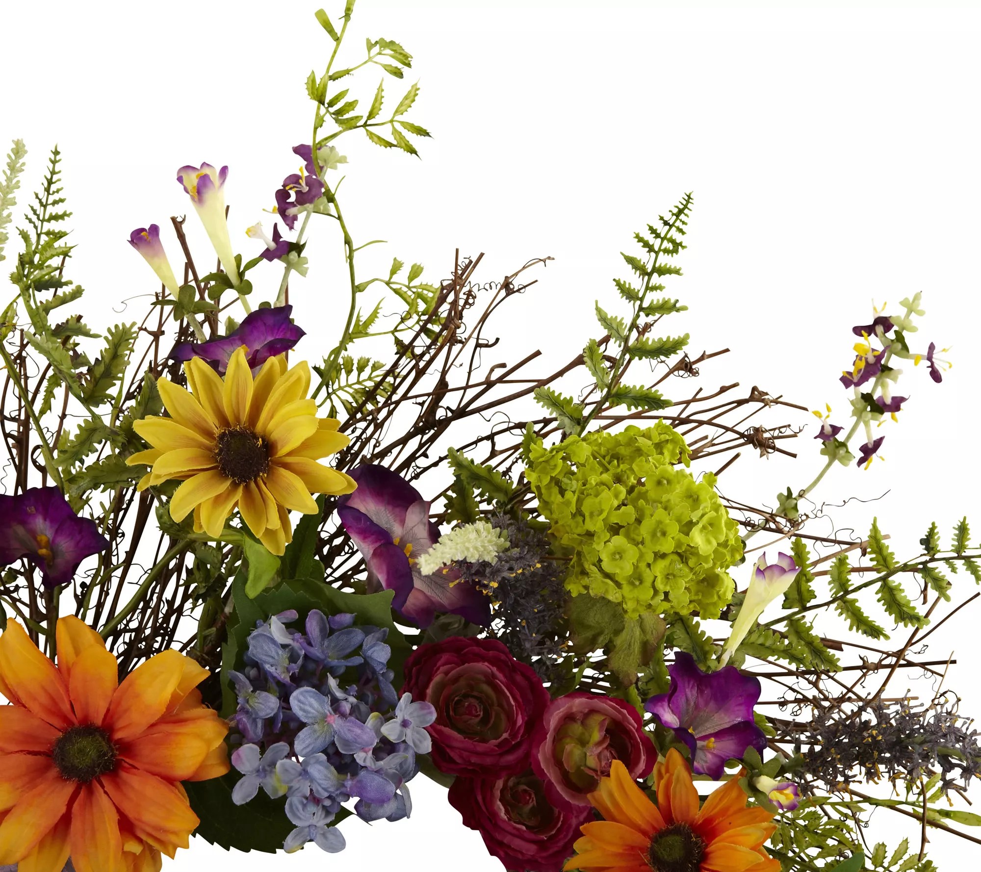 24" Spring Garden Wreath w/Twig Base by NearlyNatural