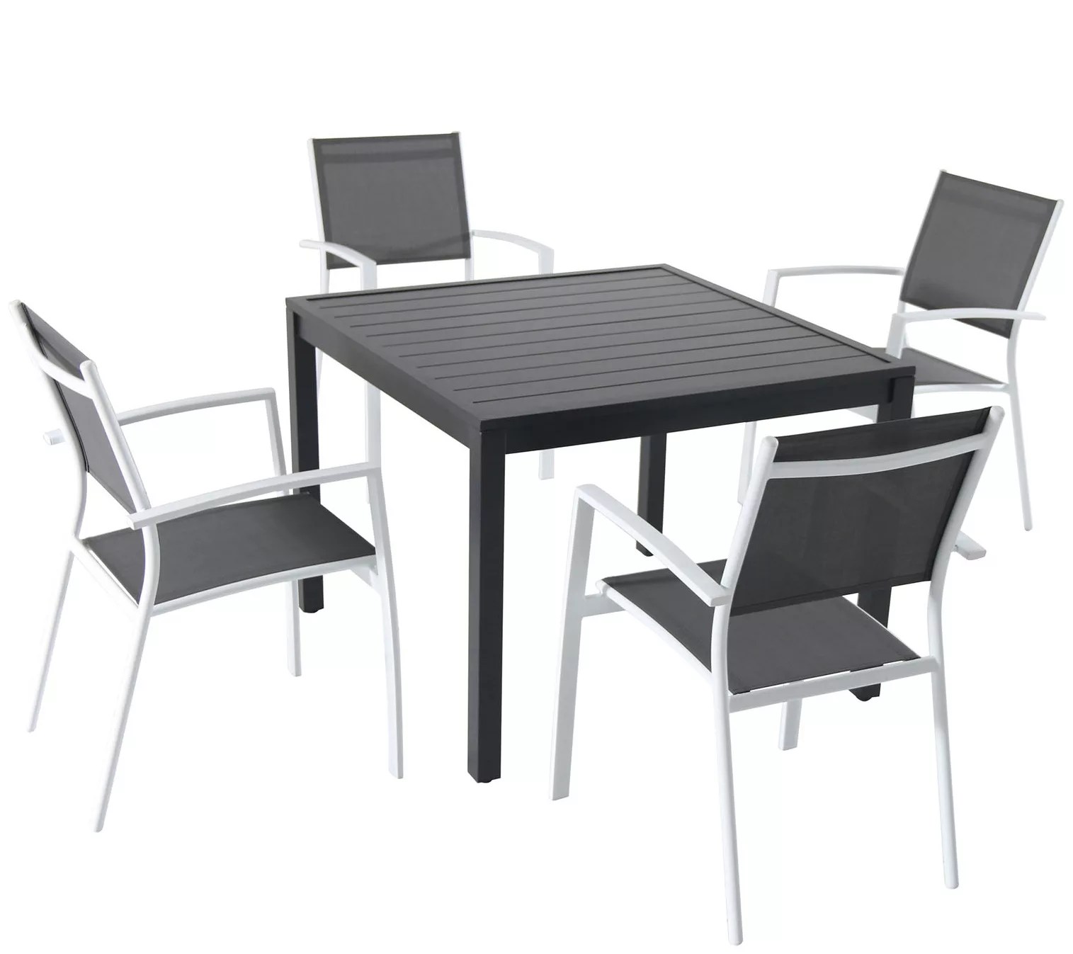 Hanover Naples 5Pc Set with Four Arm Chairs and Square Table