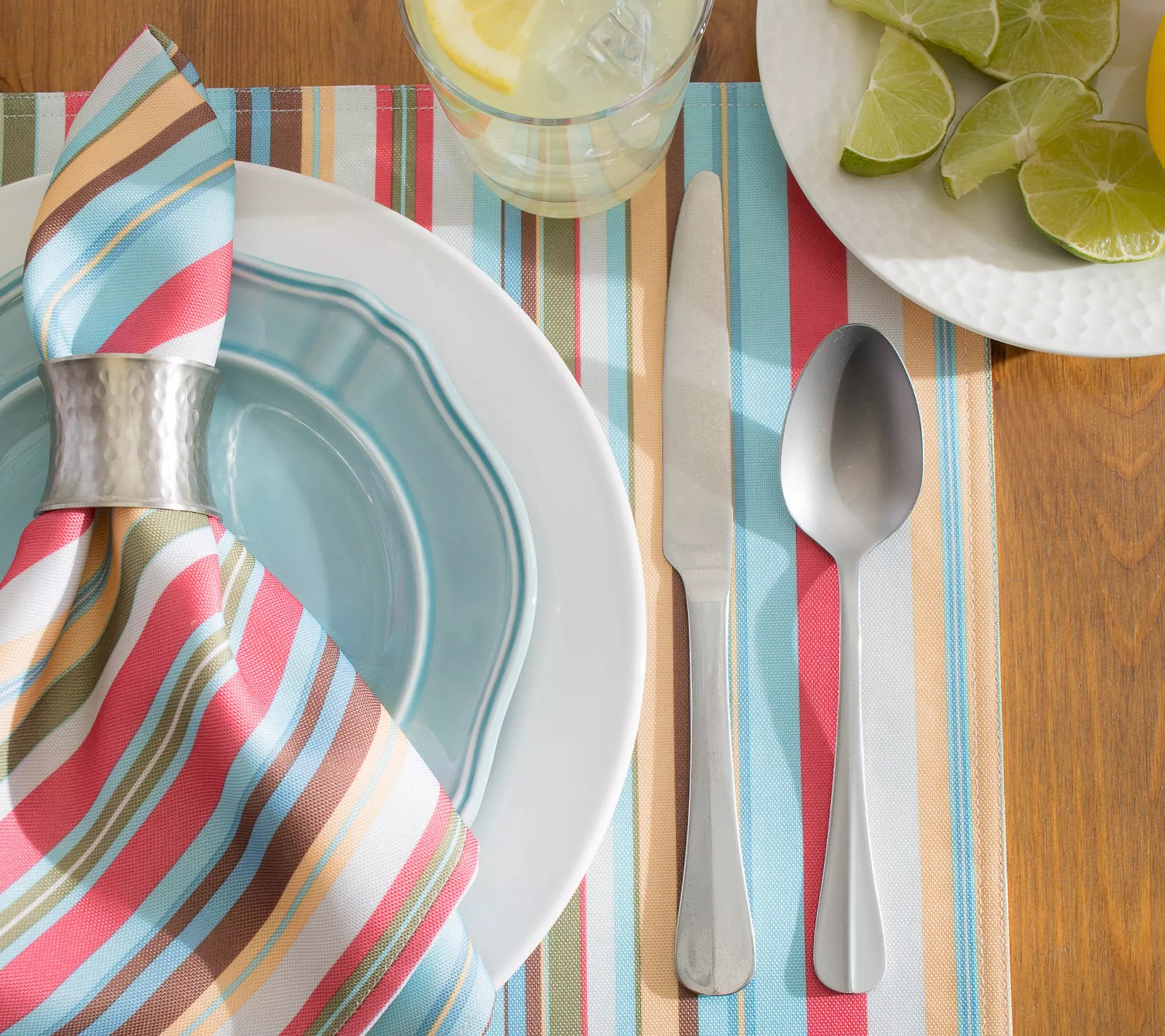 Design Imports Summer Stripe Outdoor Placemat Set of 6