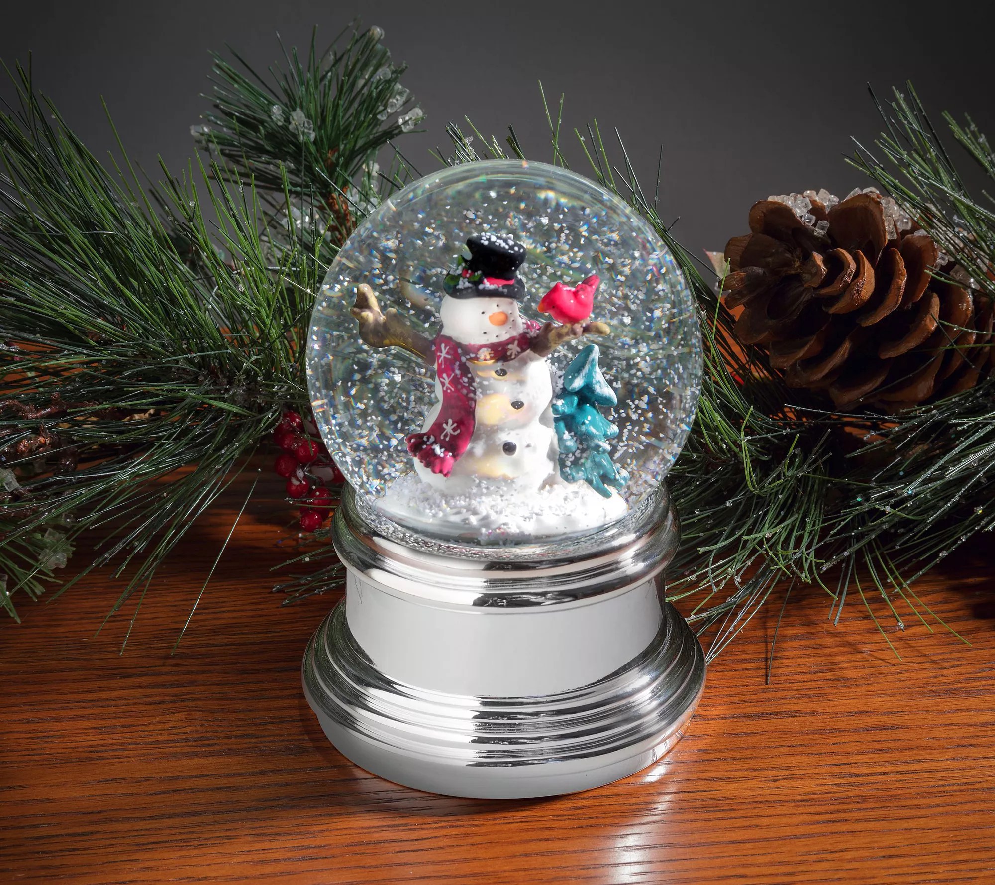 Haute Decor Snowburst Snow Globe with Snowman Scene