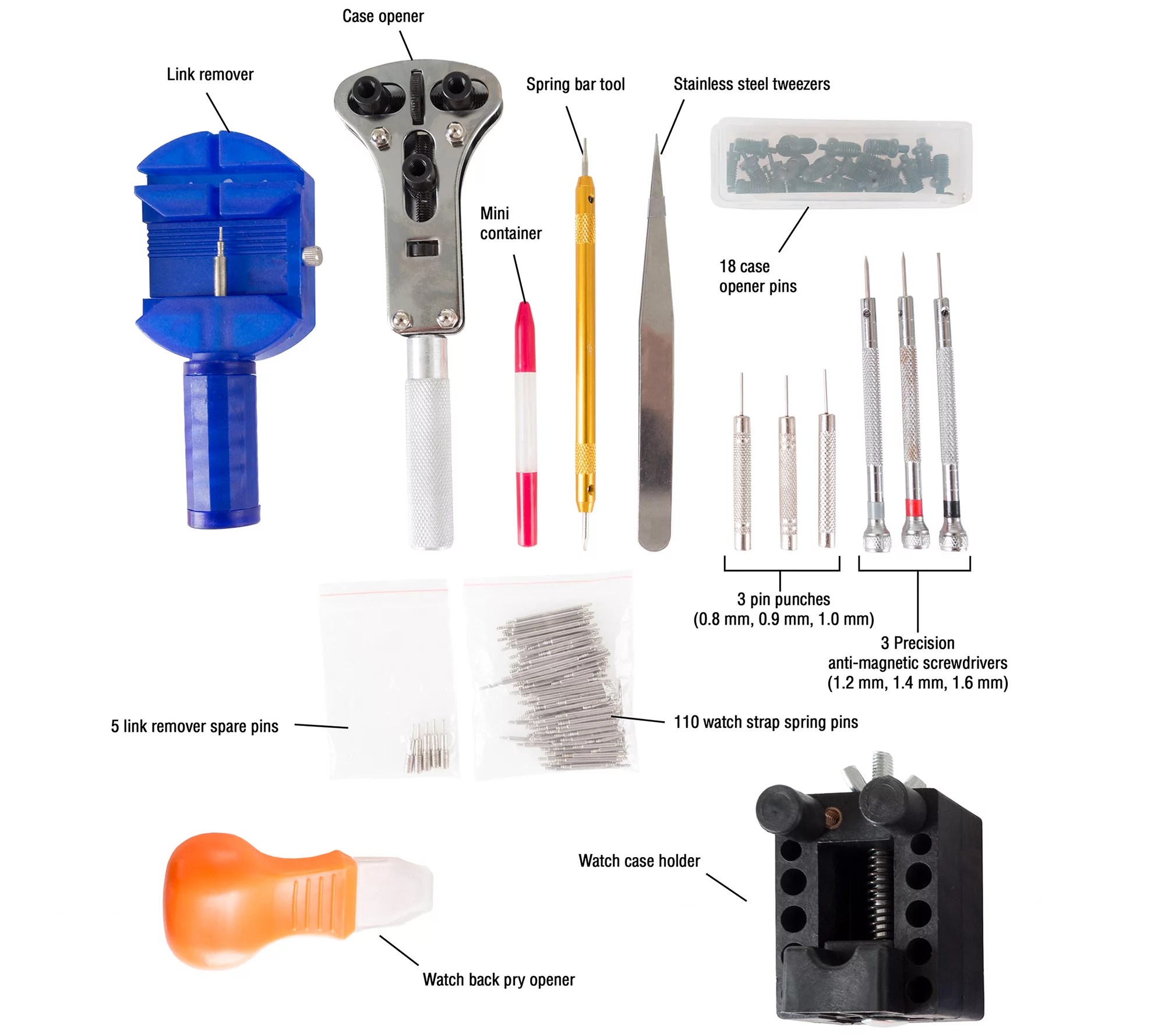 Stalwart 144 Piece Watch Repair Kit