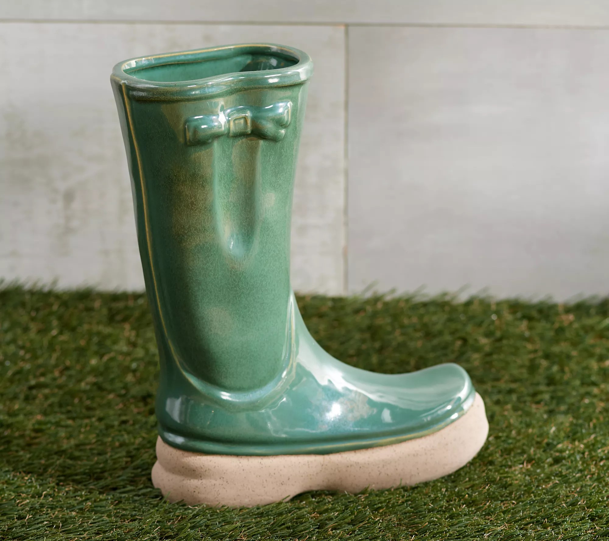 11.5" Indoor/Outdoor Ceramic Boot Planter by Valerie