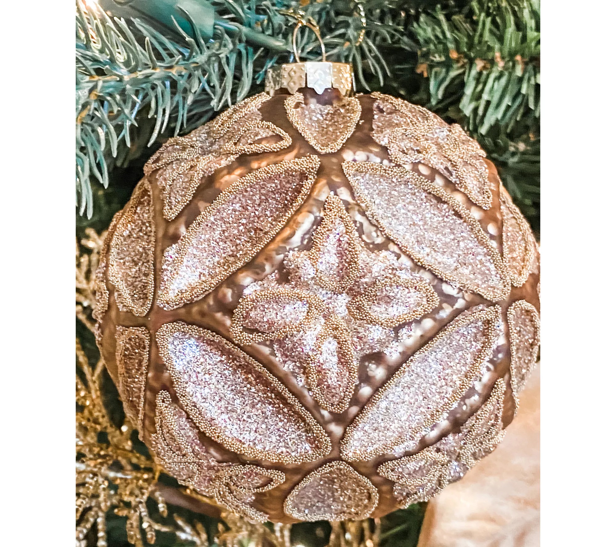 Simply Stunning Set of 6 Glass Ornaments by Janine Graff