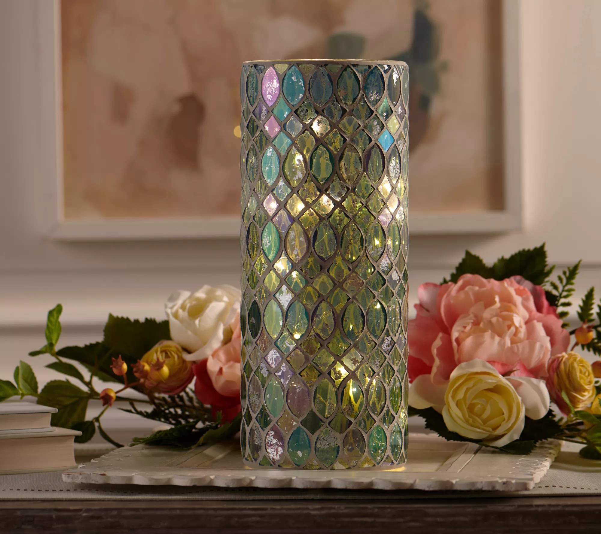 12" Illuminated Mosaic Hurricane by Valerie