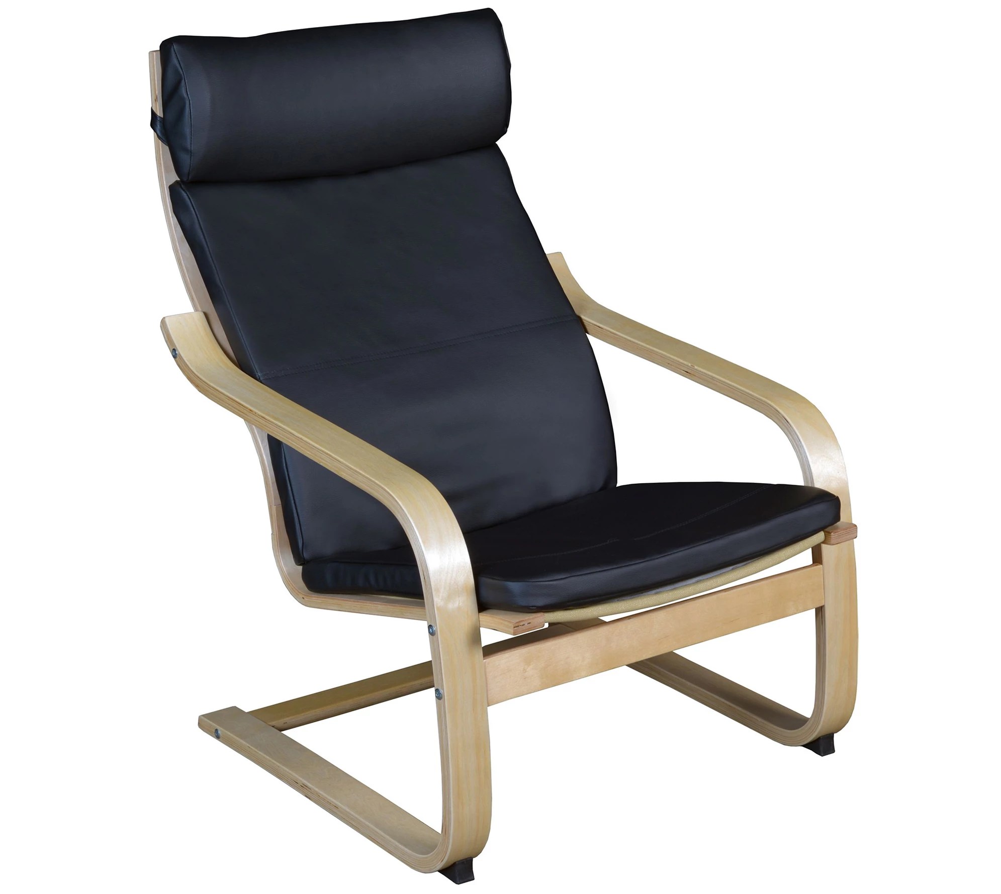 Niche Mia Bentwood Reclining Chair Natural/ Black Leather