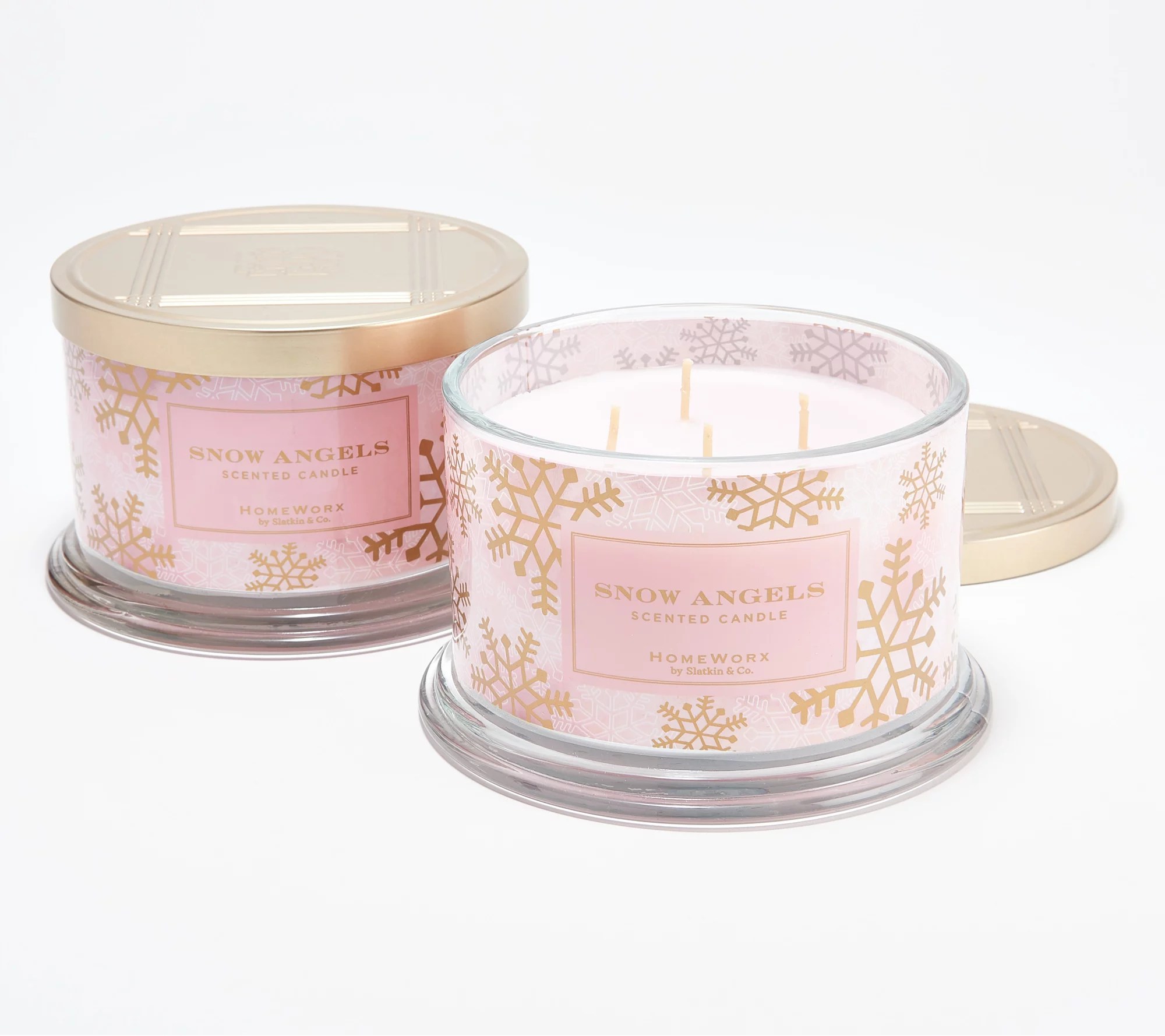 HomeWorx by Slatkin & Co. S/2 Strawberry Milkshake 18oz Candles QVC