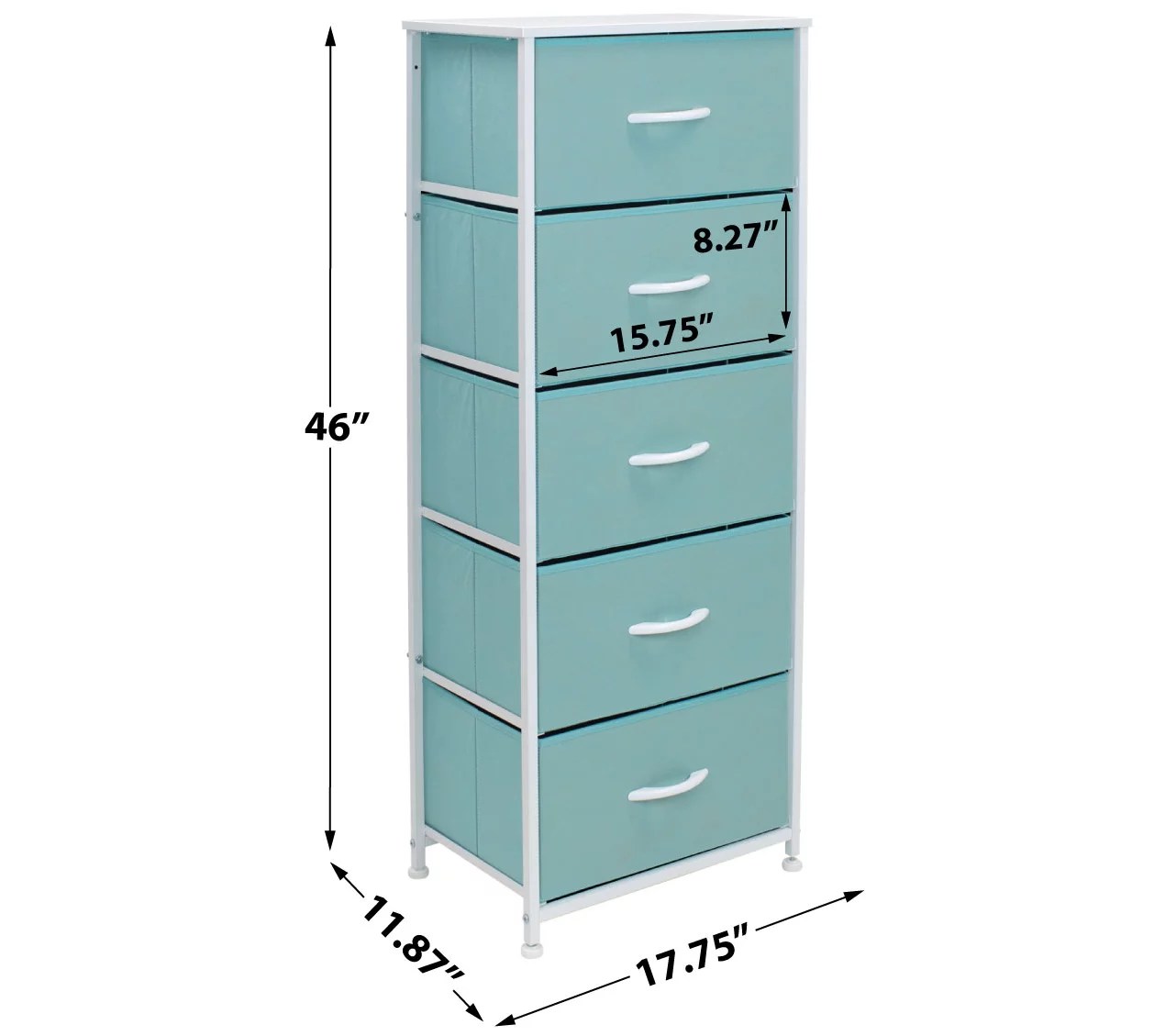 Sorbus Tall Dresser with 5 Drawers