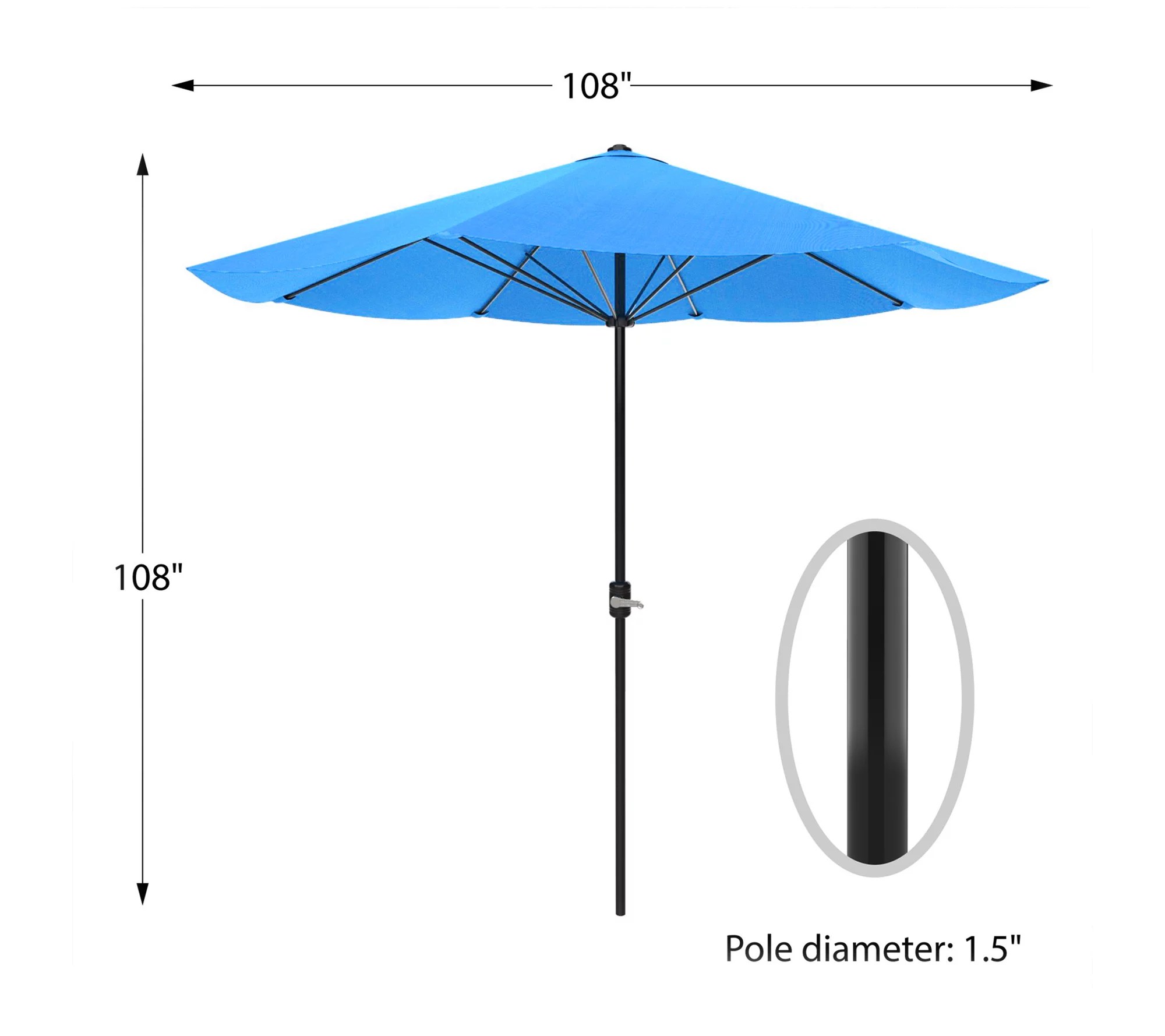 Pure Garden 9' Patio Umbrella with Easy Crank