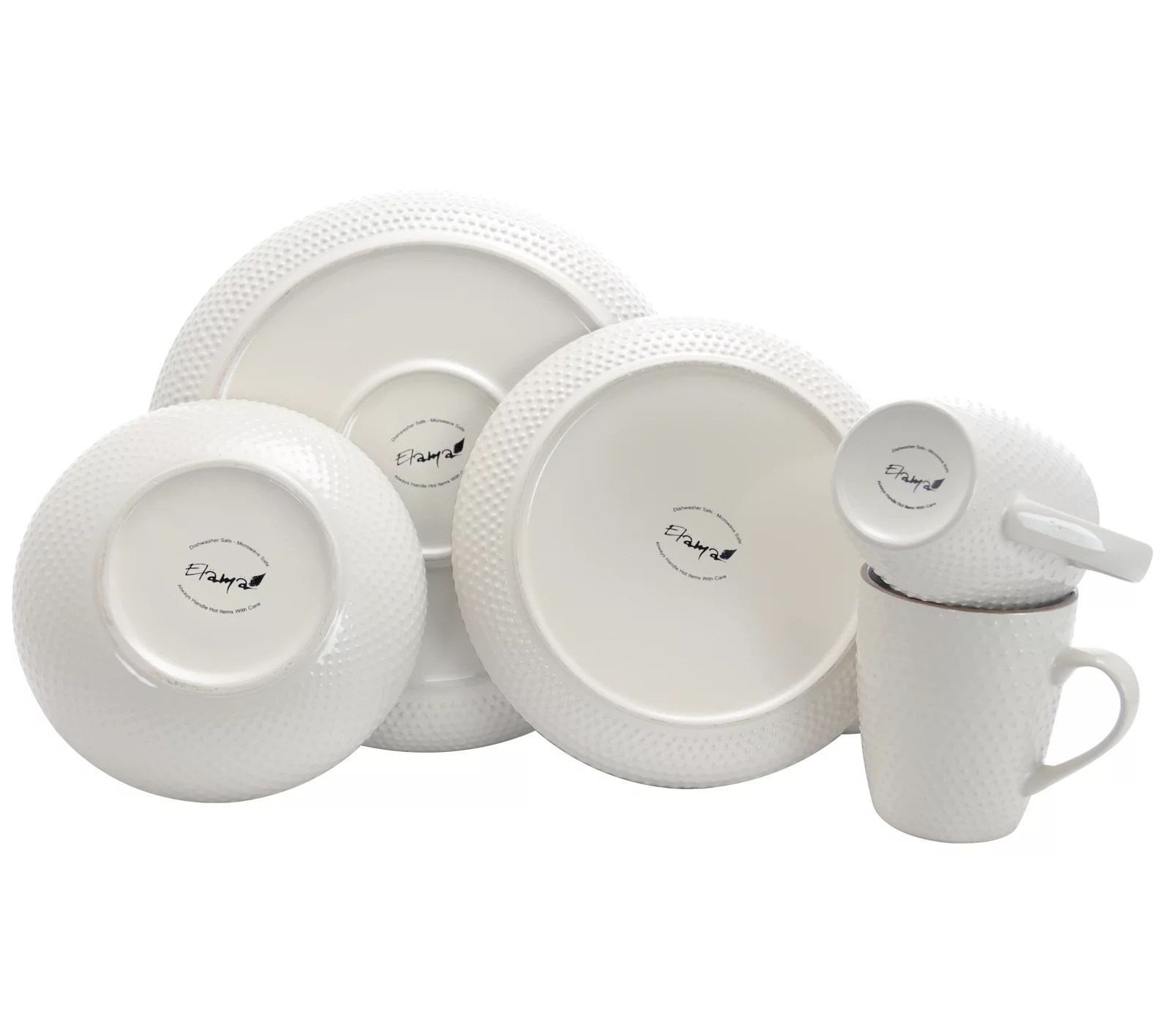 Elama Mellow 16Piece Dinnerware Set in PowderBlue